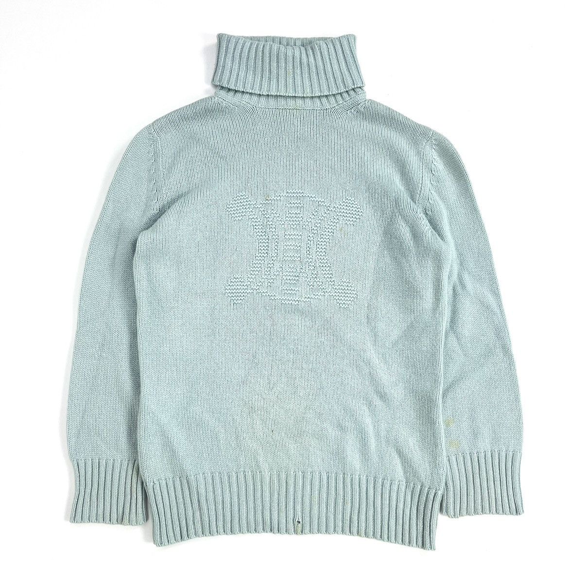 Celine Vtg Celine Cashmere Triomphe Jacquard Turtleneck Knitwear Size US M / EU 48-50 / 2 - 1 Thumbnail
