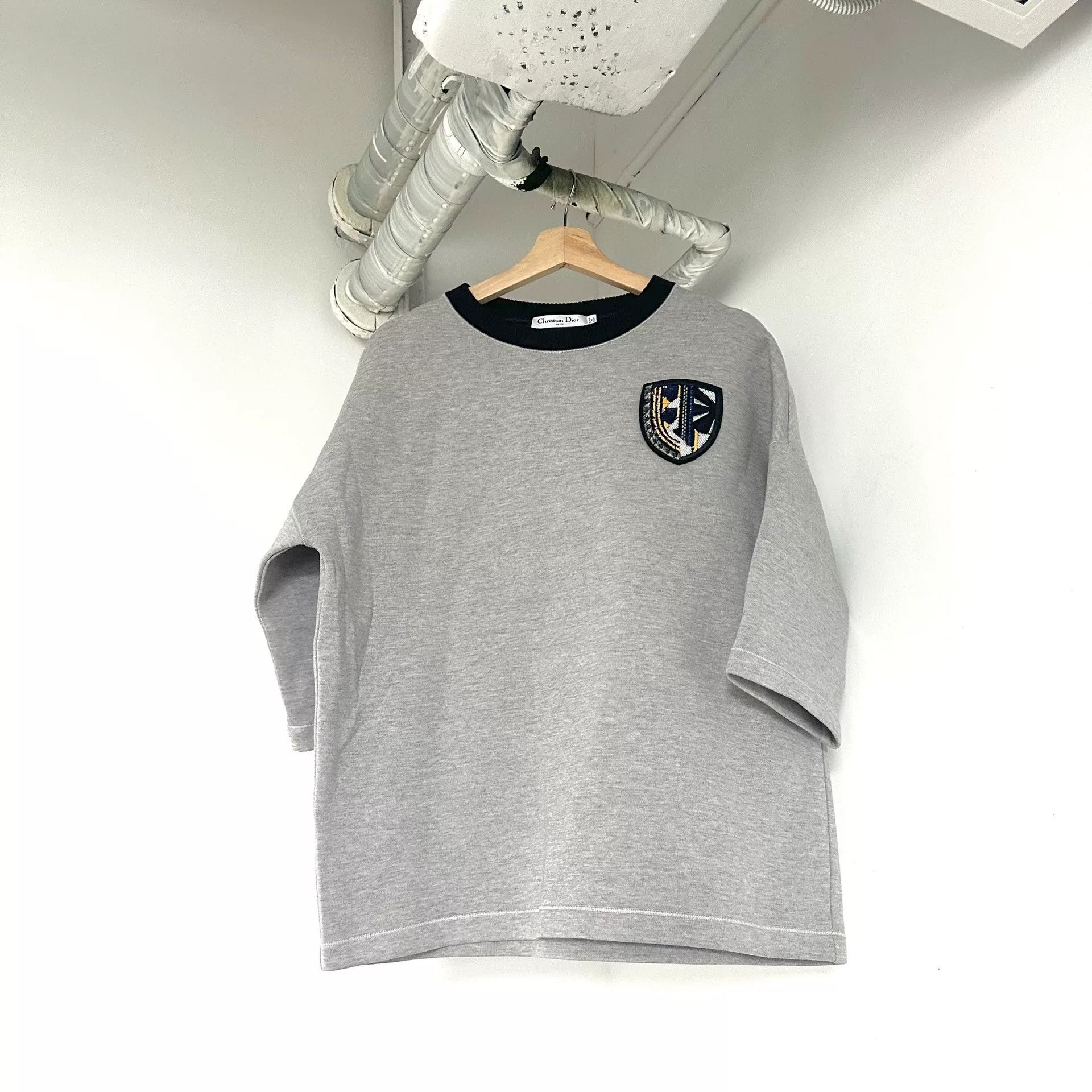 dior embroidered space cotton short sleeve sweatshirt
