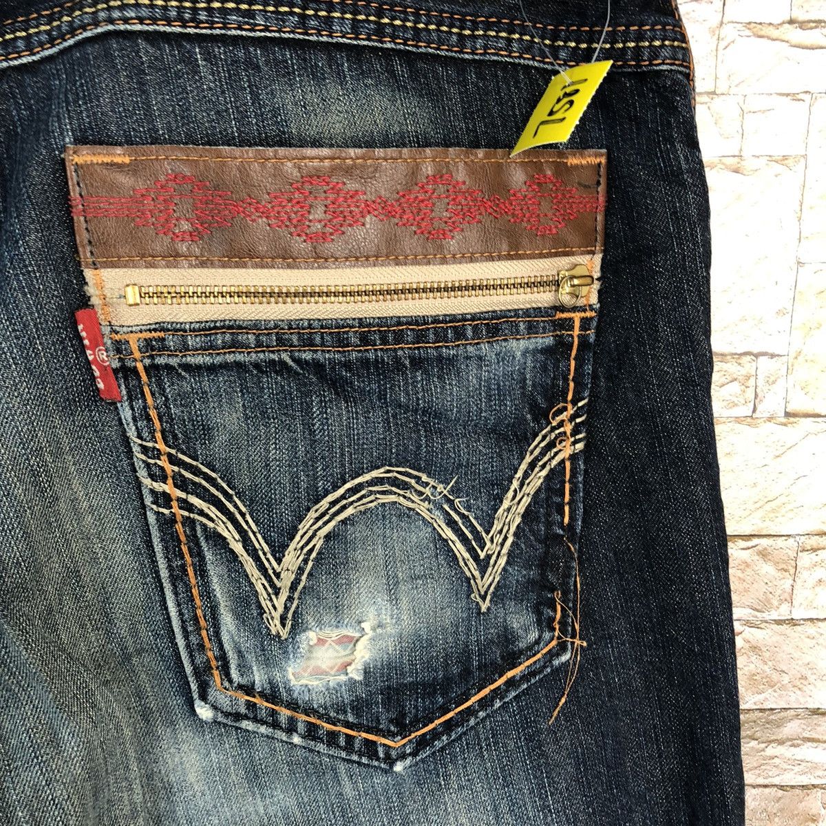 Edwin Edwin faded Blue Denim jeans Pants #7597 Size US 33 - 10 Thumbnail