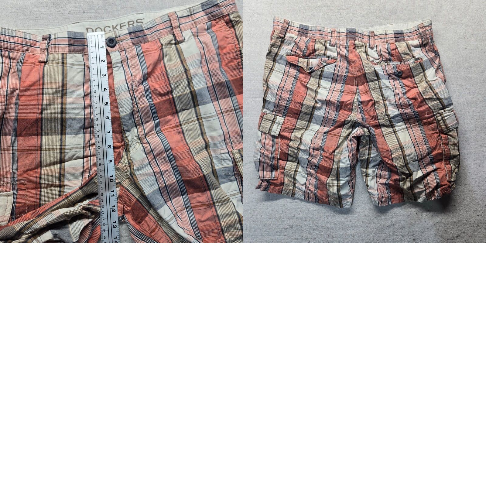 Dockers DOCKERS Relaxed Fit Orange Plaid Cotton 5 Pocket Shorts Men's Size 38 Size US 38 / EU 54 - 8 Thumbnail