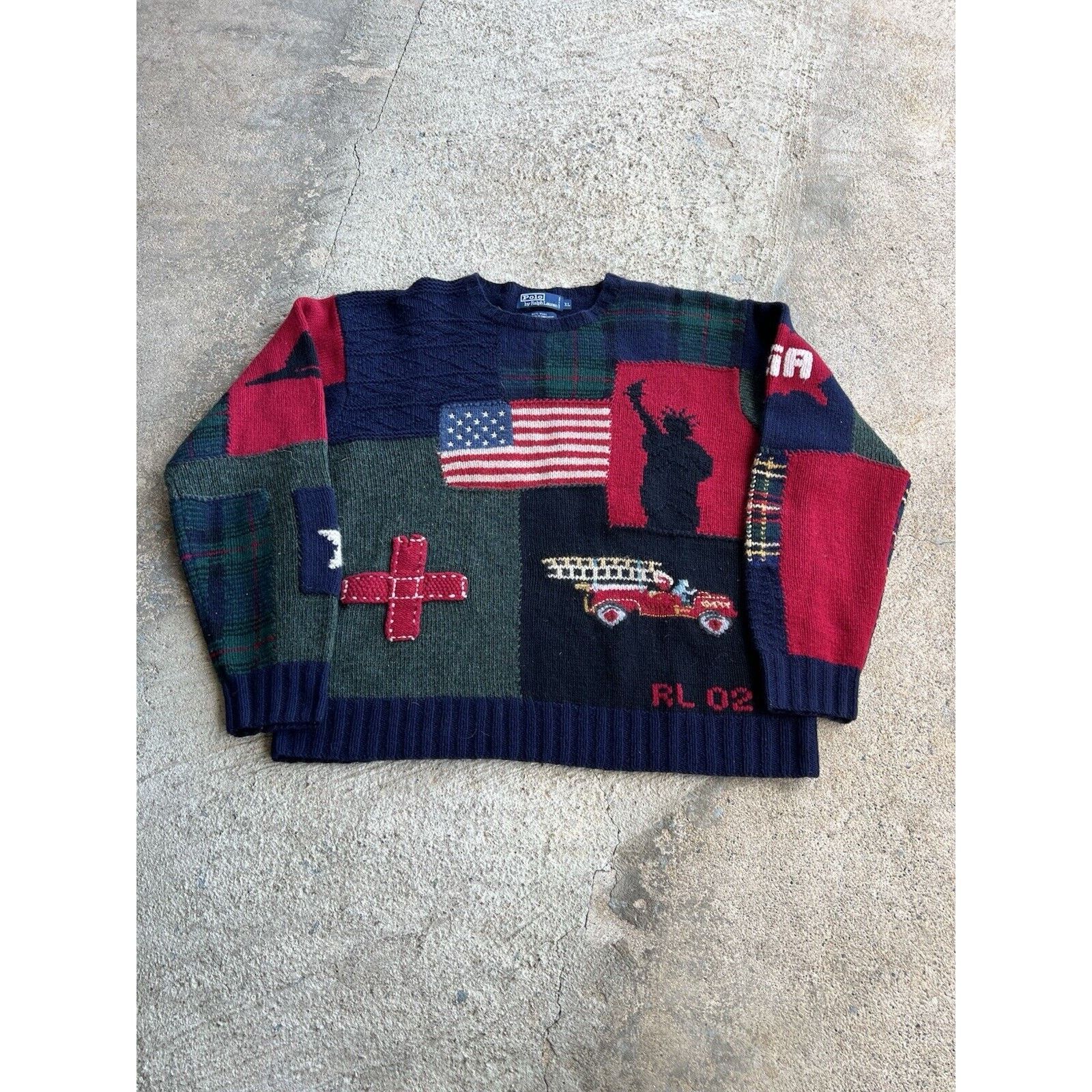 Law Supreme Patchwork Knit Zip Up Polo Polo Ralph Lauren Sweater