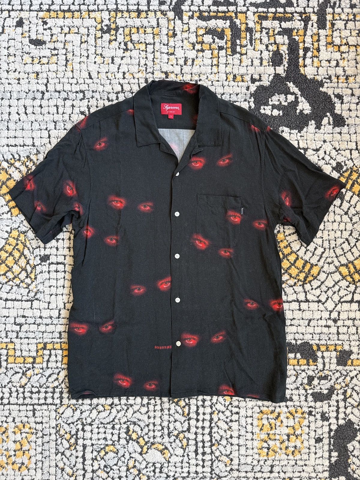 Supreme Eyes Rayon S S Shirt (FW19) - $138