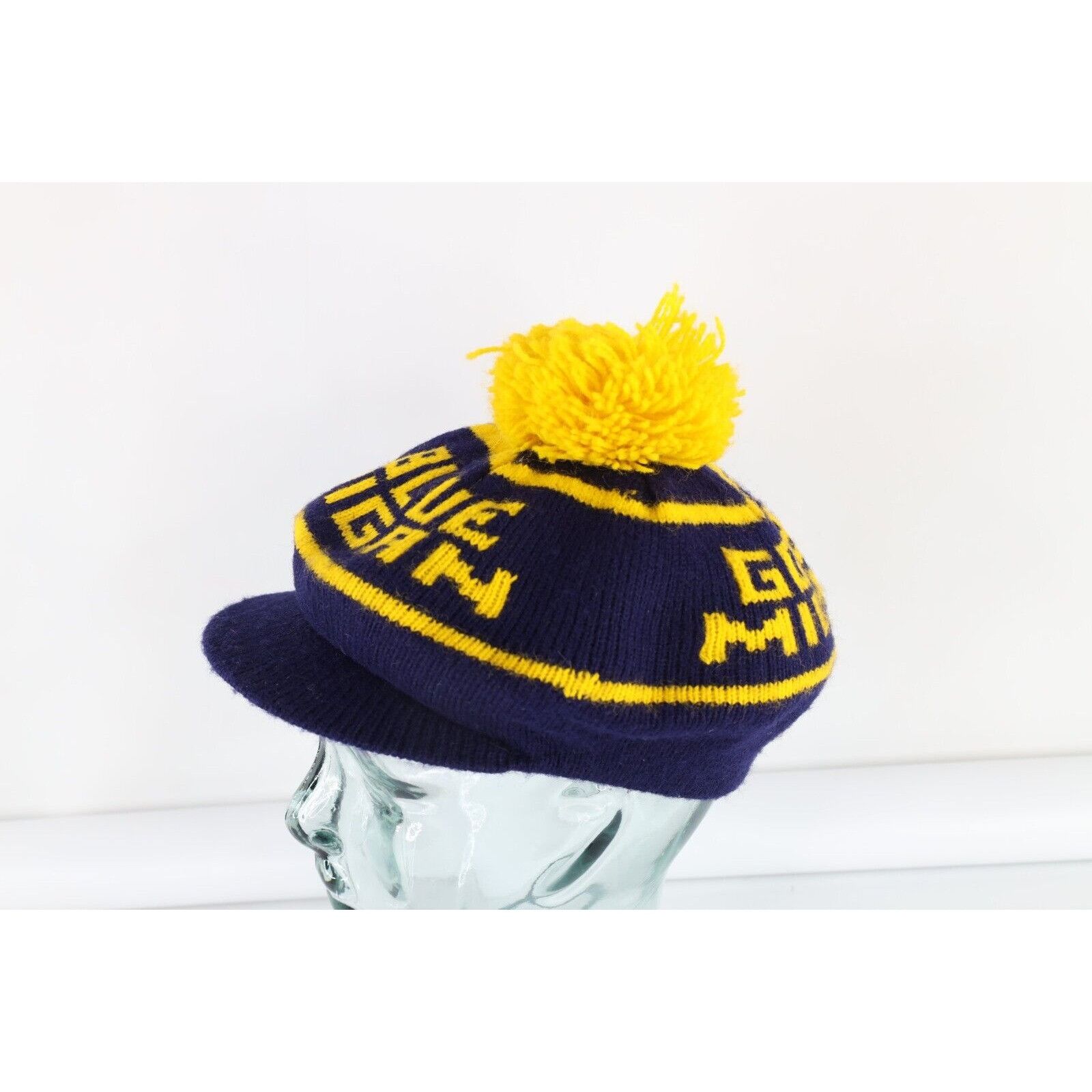 Vintage Vintage 80s 90s University of Michigan Knit Brimmed Beanie Size ONE SIZE - 3 Thumbnail