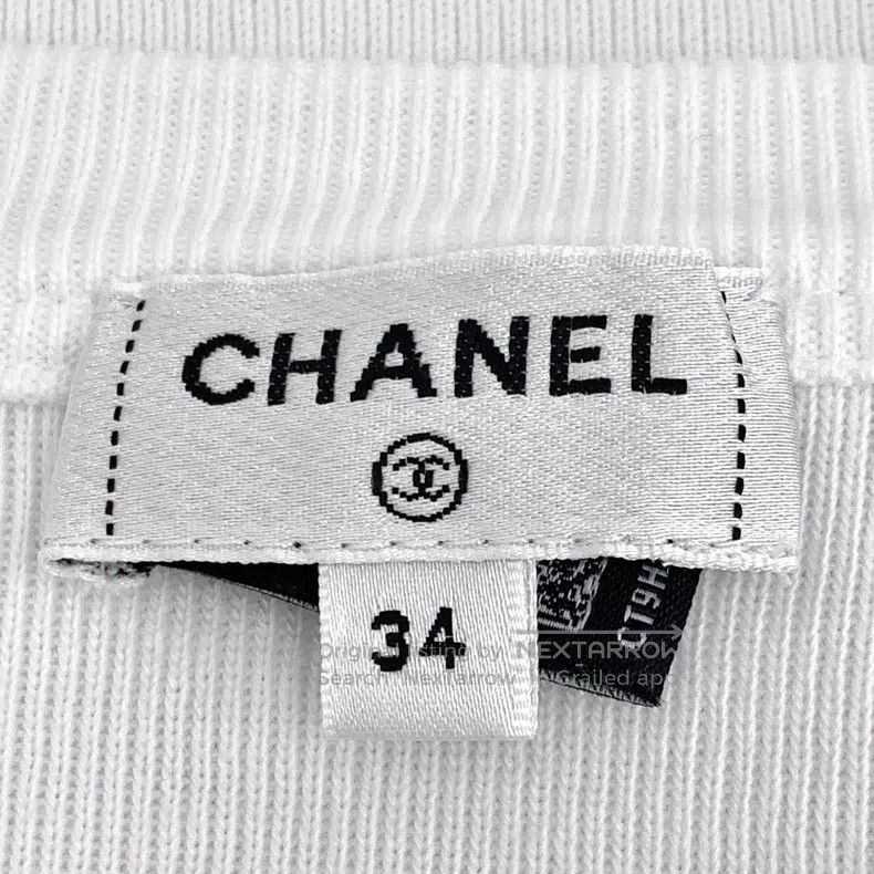 Chanel Chanel White camelia relief cotton round-neck short-sleeve Size XXS / US 00 / IT 34 - 6 Thumbnail