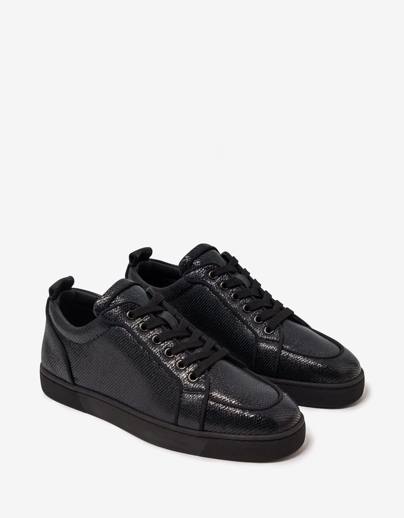 image of Christian Louboutin Rantulow Grosgrain Trim Jacquard Trainers Shoes in Black, Men's (Size 7)