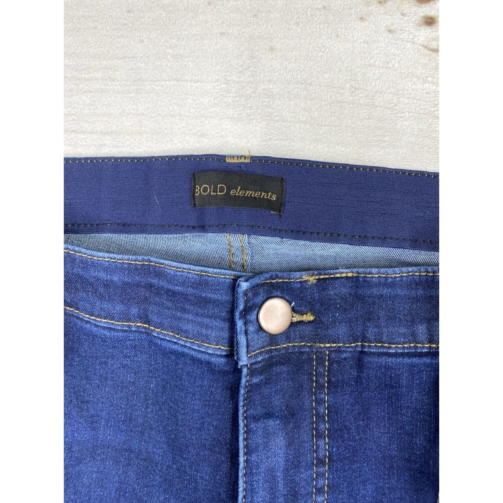 Vintage ELEMENTS Jeans Women 20W Dark Wash Skinny High Rise 5-Pocket Denim NWT Blue 90s Theme Slimming Stretch Vintage No N/A Size 42" / US 20 - 3 Thumbnail