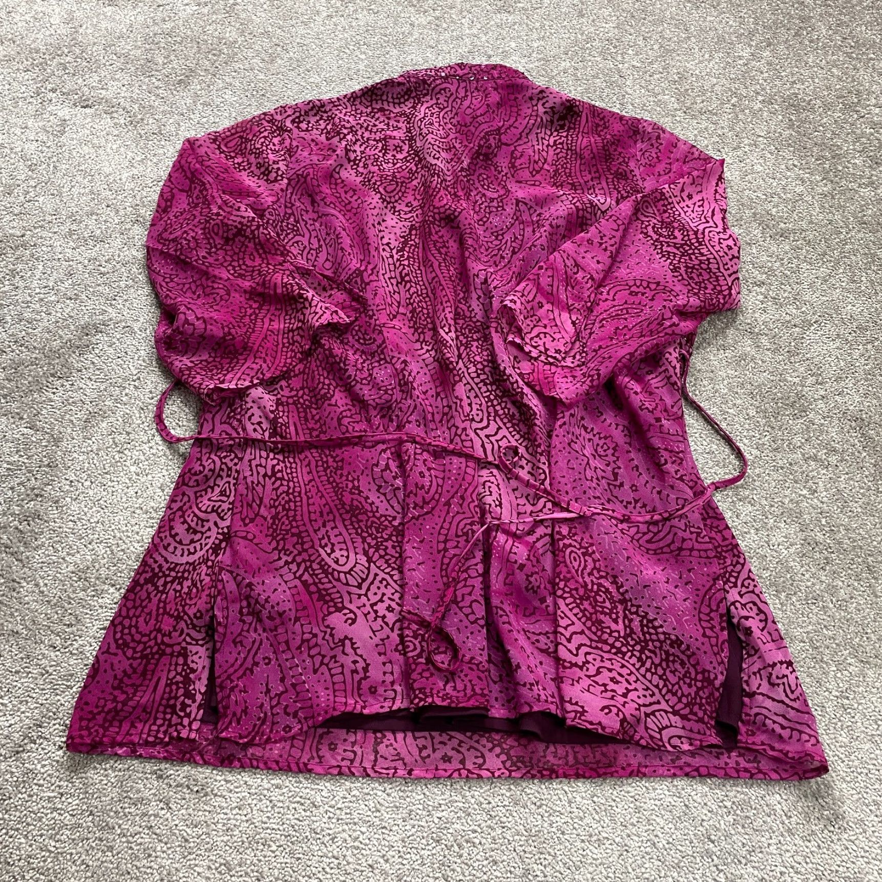 Vintage New York City Design Co. A-Line Dress Womens 3XL Purple Paisley Belted Casual Size XXL / US 16-18 / IT 52-54 - 2 Thumbnail