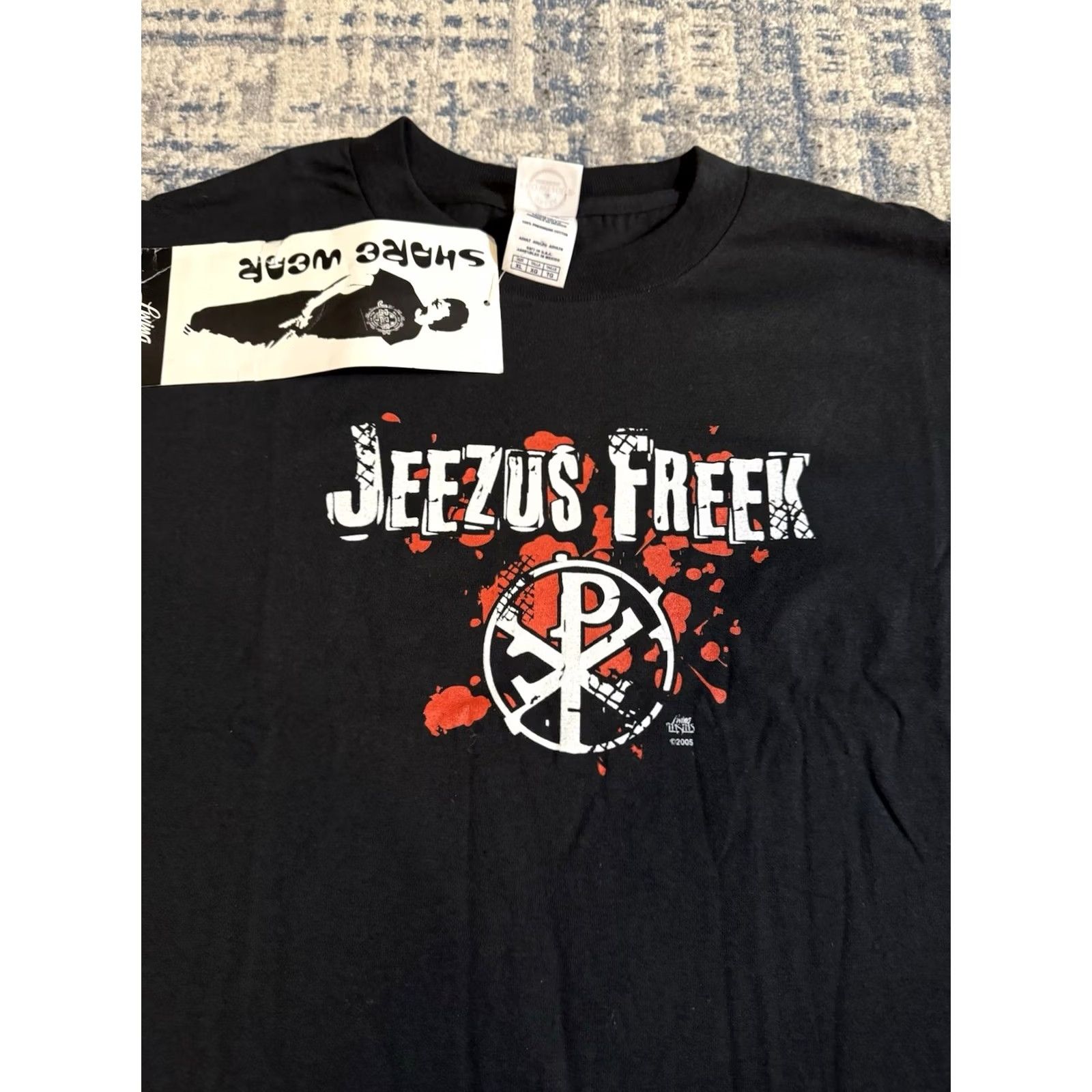 Delta VINTAGE Living Epistles Jesus Jeezus Freek Tee DEADSTOCK Y2K NWT Sz XL 2005 Size US XL / EU 56 / 4 - 2 Thumbnail