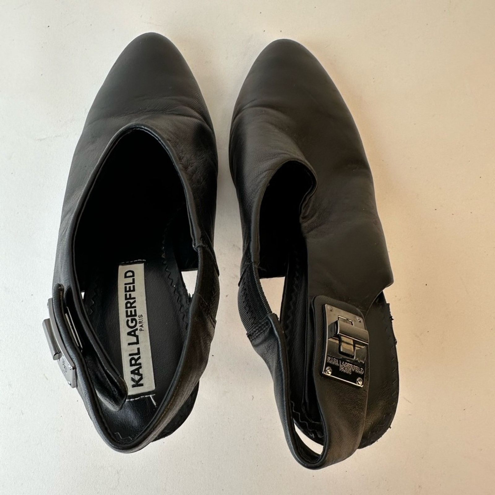 Karl Lagerfeld Karl Langerfield Maddie Slingback Heel Booties Size US 7 / IT 37 - 9 Thumbnail