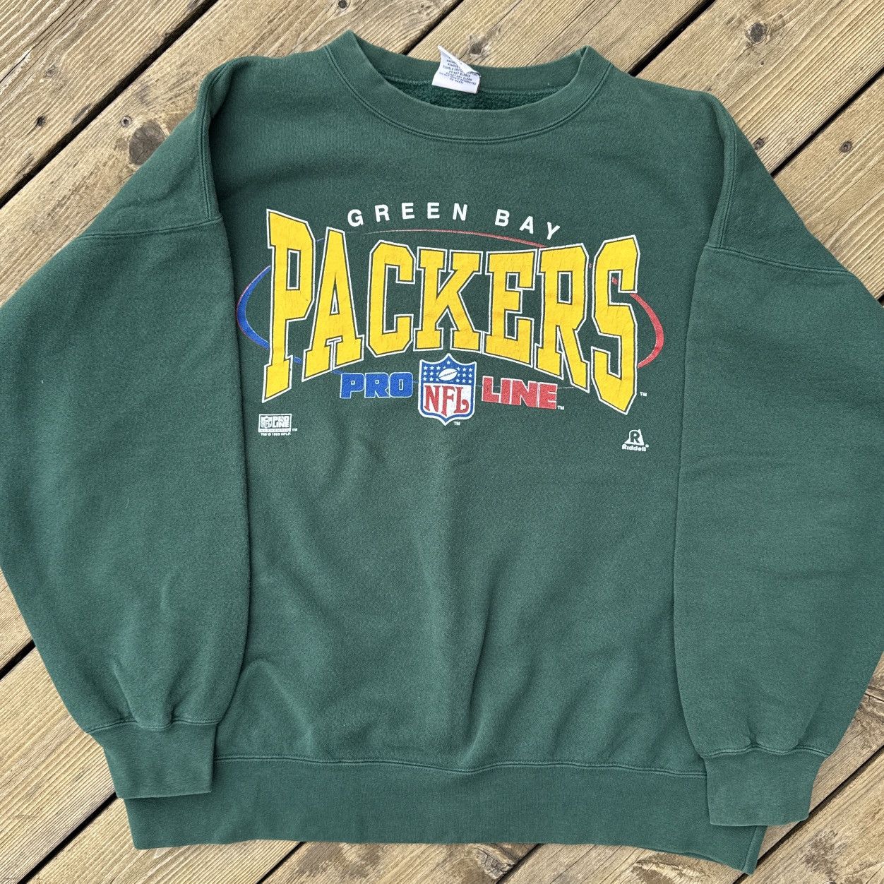 Vintage 1995 Riddell Green Bay Packers Pro Line Crewneck XL