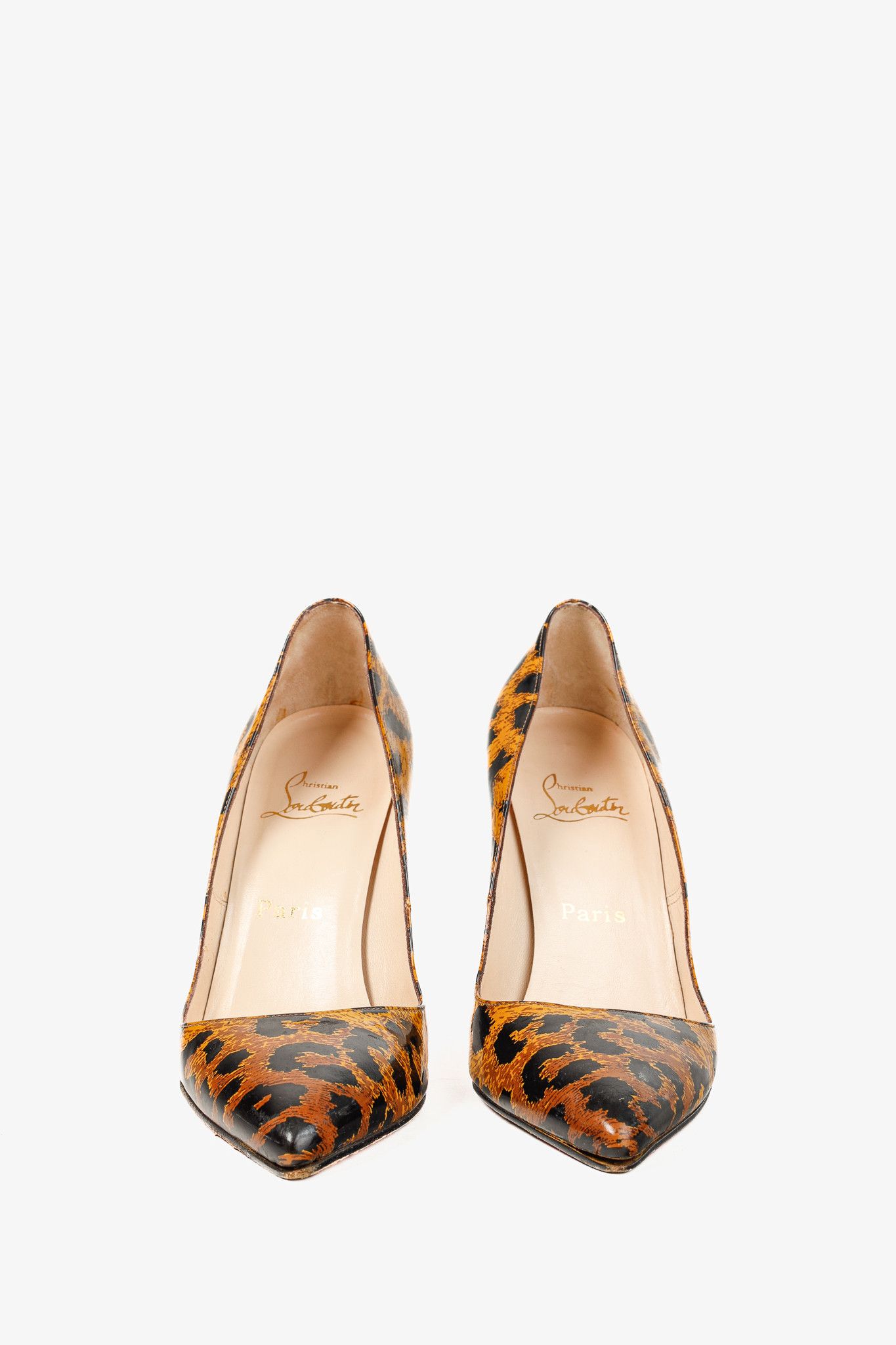 Christian Louboutin Christian Louboutin Leopard Patent Pointed-Toe Pumps Size US 7.5 / IT 37.5 - 2 Thumbnail