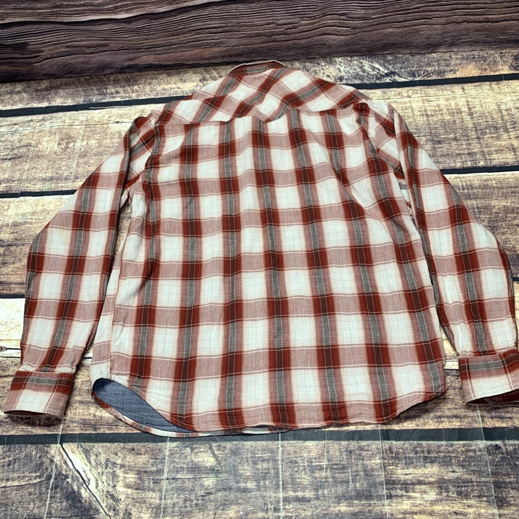 Lucky Brand Lucky Brand Mens Shirt Large Red Plaid Snap Button Up Long Sleeve Classic Fit Size US L / EU 52-54 / 3 - 7 Thumbnail