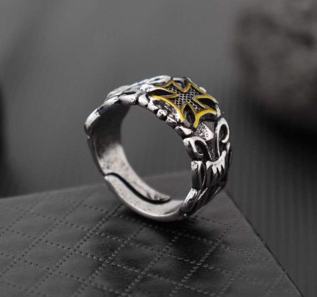Japanese Brand Gold colour streetwear adjustable ring Size ONE SIZE - 2 Thumbnail