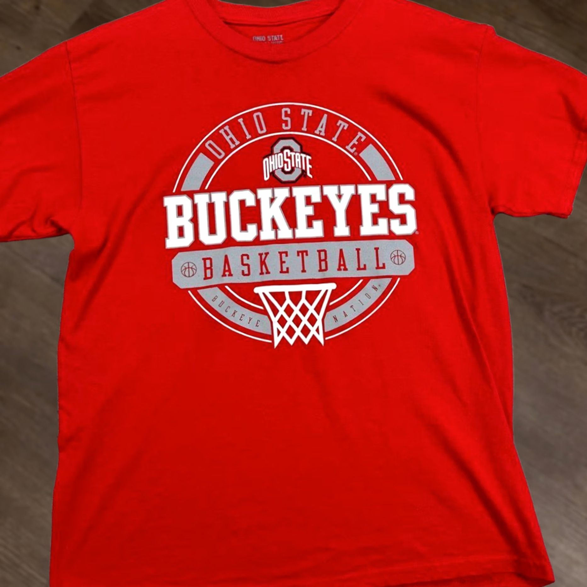 Vintage Ohio State Buckeyes Basketball T-Shirt Mens Large Red Short Sleeve Crewneck Tee Size US L / EU 52-54 / 3 - 1 Thumbnail