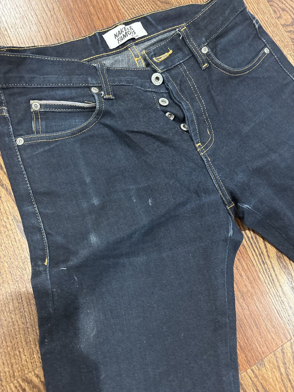 Naked & Famous Naked and Famous Super Guy Stretch Deep Indigo Size US 30 / EU 46 - 4 Thumbnail