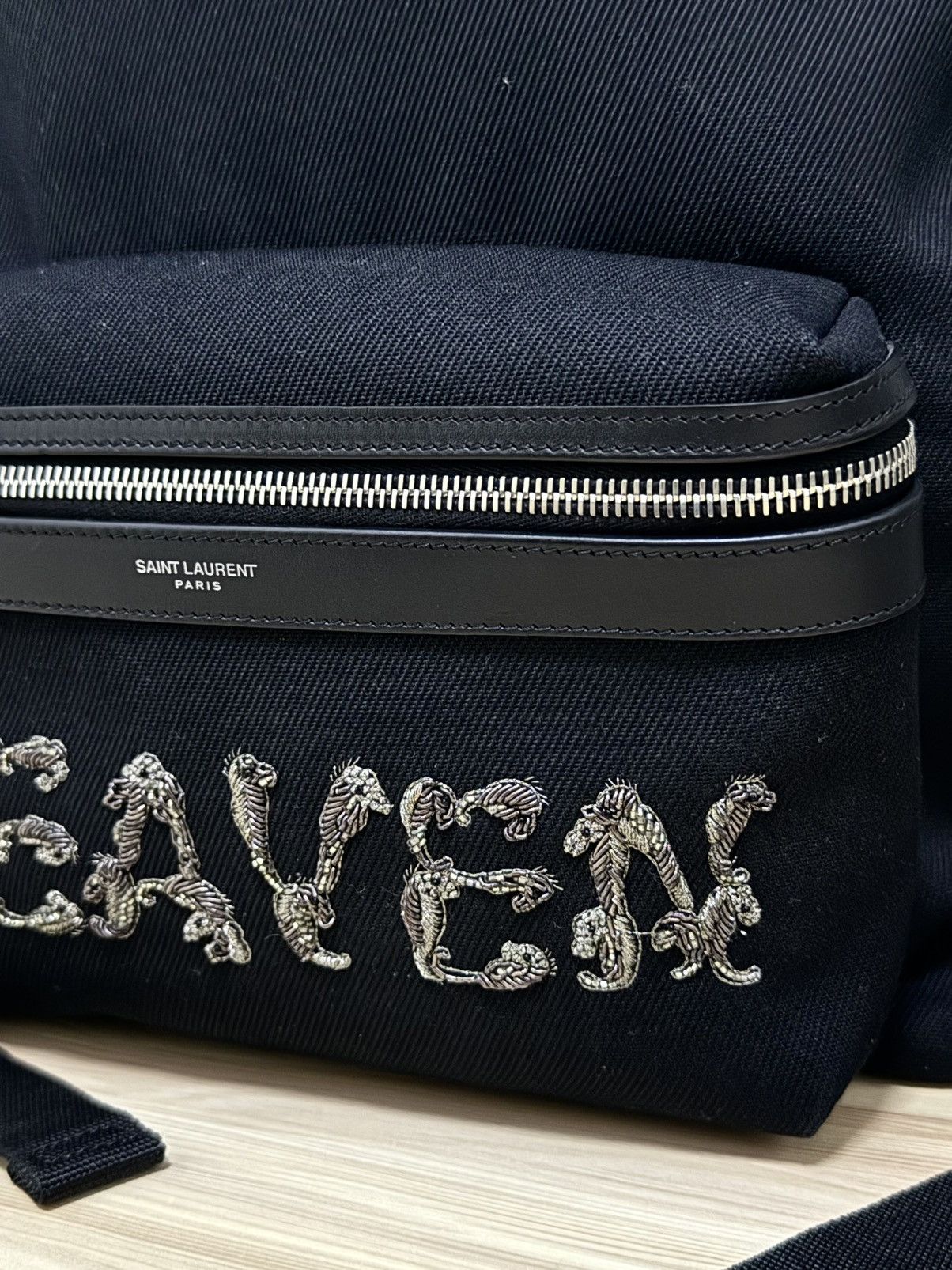 Saint Laurent Paris 2017 Saint Laurent "HEAVEN" embellished City backpack Size ONE SIZE - 4 Thumbnail