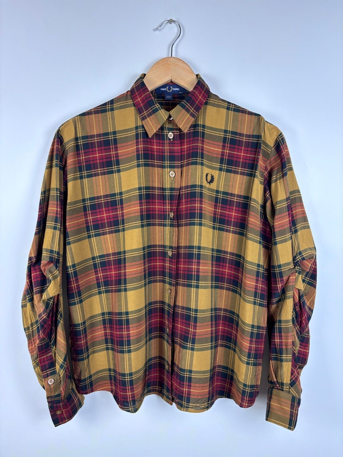 Fred Perry Fred Perry Tartan Button Up Shirt Viscose Brown Size US 4 Size S / US 4 / IT 40 - 2 Thumbnail