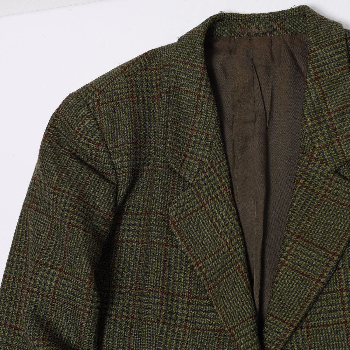 Burberry Burberrys Vintage Wool Green Tweed Blazer Jacket Plaid Size M / US 6-8 / IT 42-44 - 4 Thumbnail