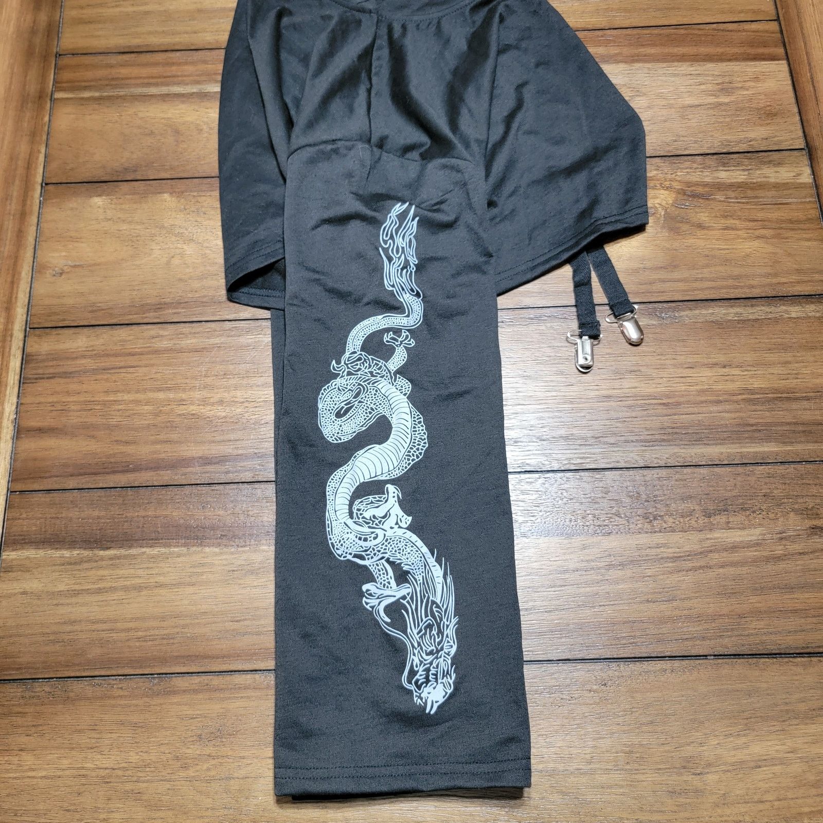 Other LS Crop Shirt w/ Suspenders, Dragons on Sleeves - Size Large Size L / US 10 / IT 46 - 6 Thumbnail