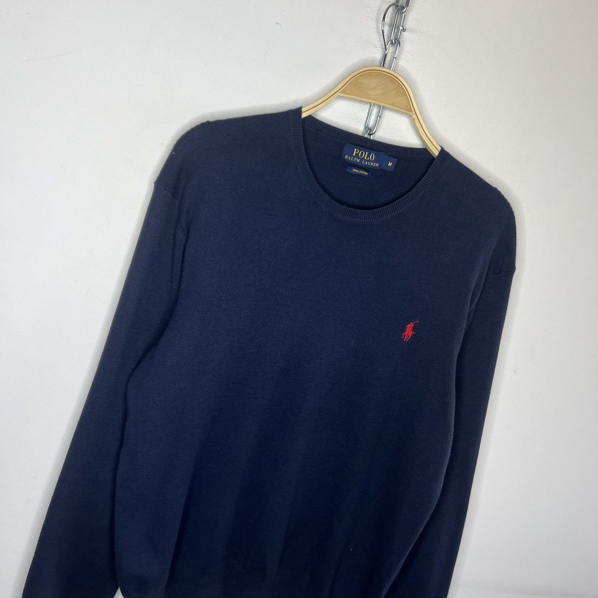 Polo Ralph Lauren × Vintage Vintage Polo Ralph Lauren Sweater Knitted Navy Blue Size US M / EU 48-50 / 2 - 3 Thumbnail