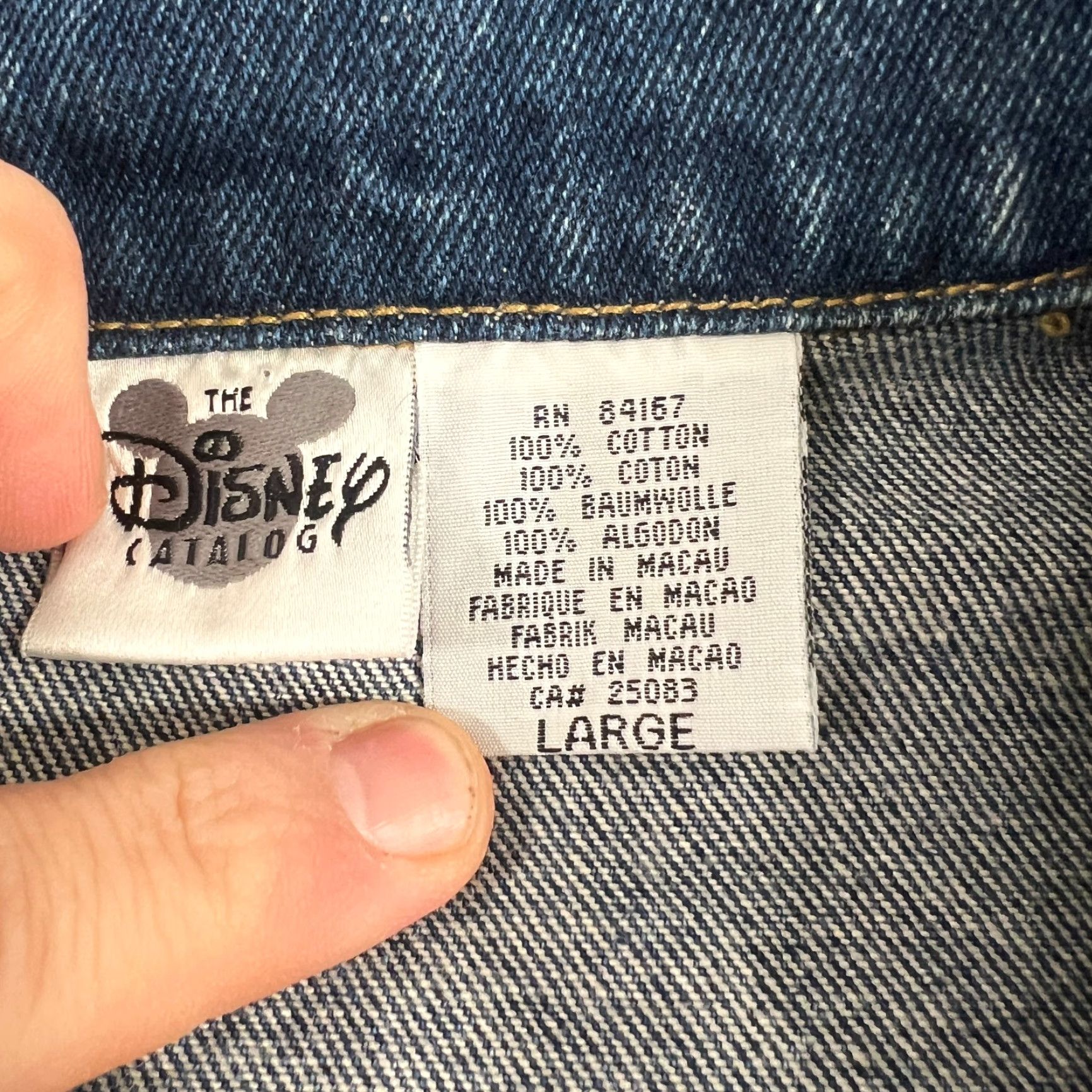 Disney VINTAGE Disney Denim Jacket Mickey Mouse Large L Blue Cotton Embroidered 90s Theme Mens Jacket Size US L / EU 52-54 / 3 - 7 Thumbnail