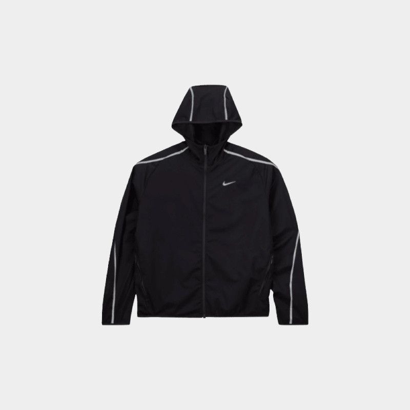 image of Drake x Nike Nocta Warm-Up Hooded Jacket Knit Fabric Relaxed Fit in Black, Men's (Size Medium)