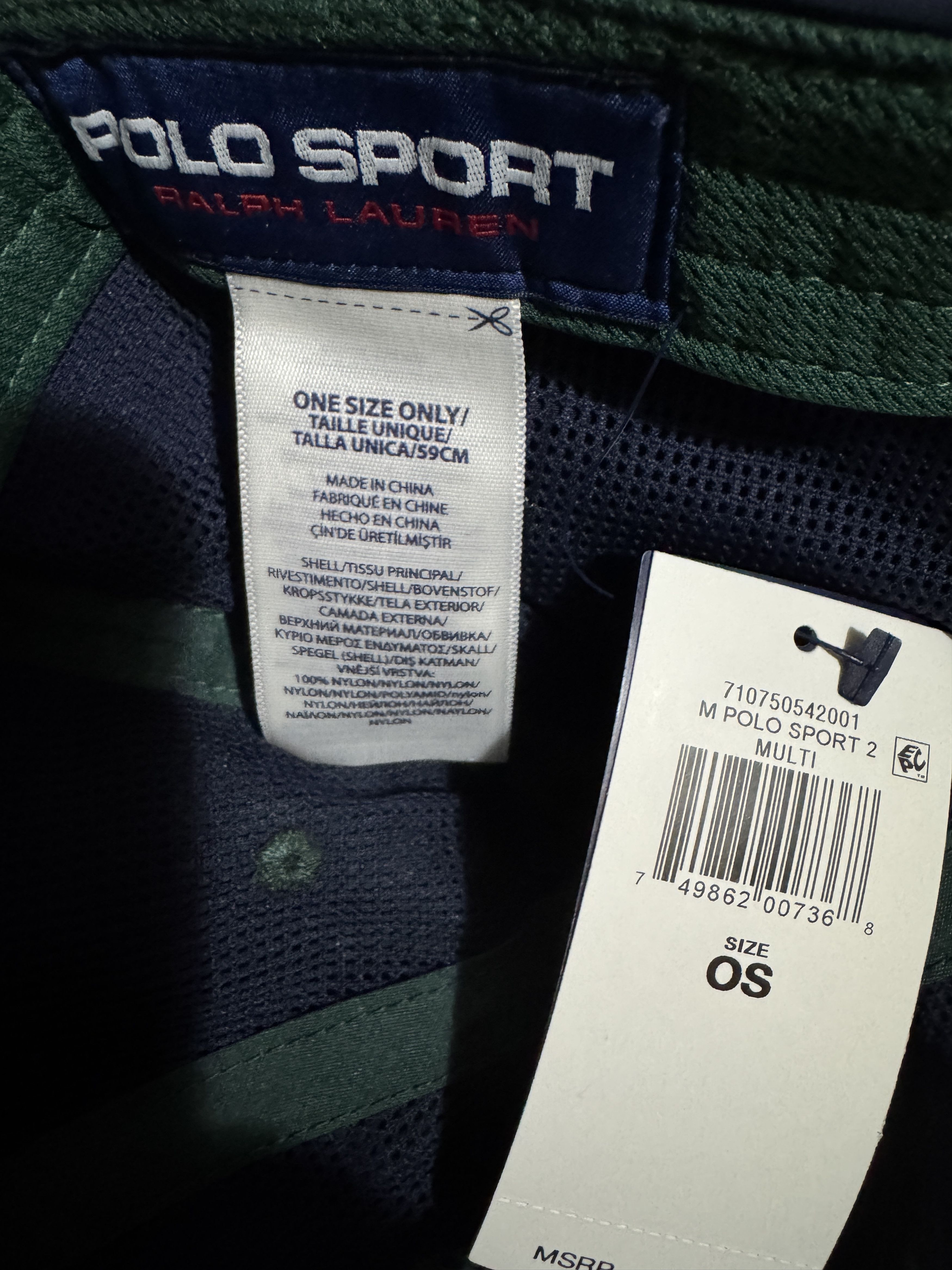 Polo Ralph Lauren POLO RALPH LAUREN M POLO SPORT MULTI NAVY GREEN YELLOW HAT Size ONE SIZE - 3 Thumbnail