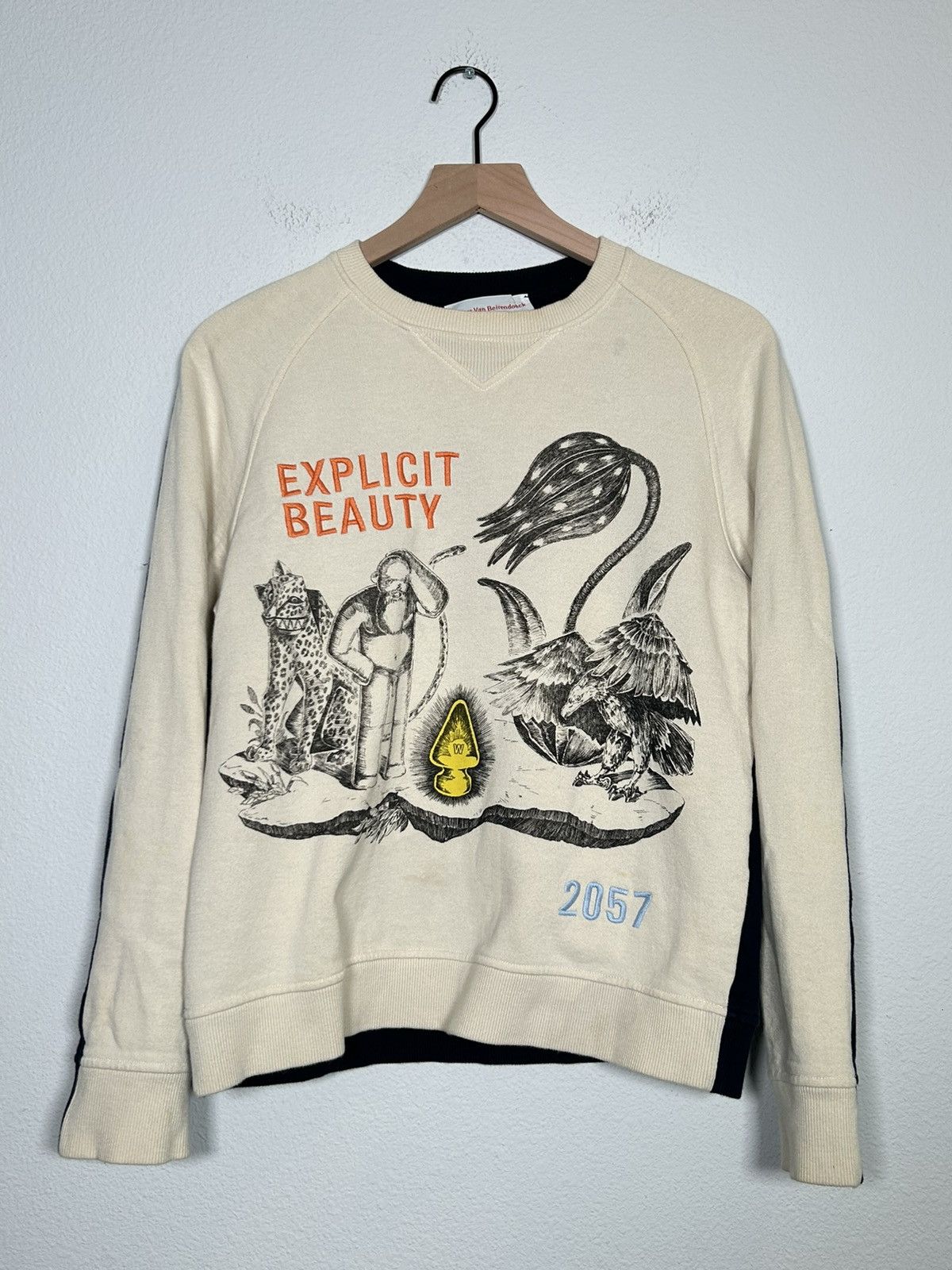 Walter Van Beirendonck Explicit Beauty Embroidered Knit Sweater Size US S / EU 44-46 / 1 - 1 Thumbnail