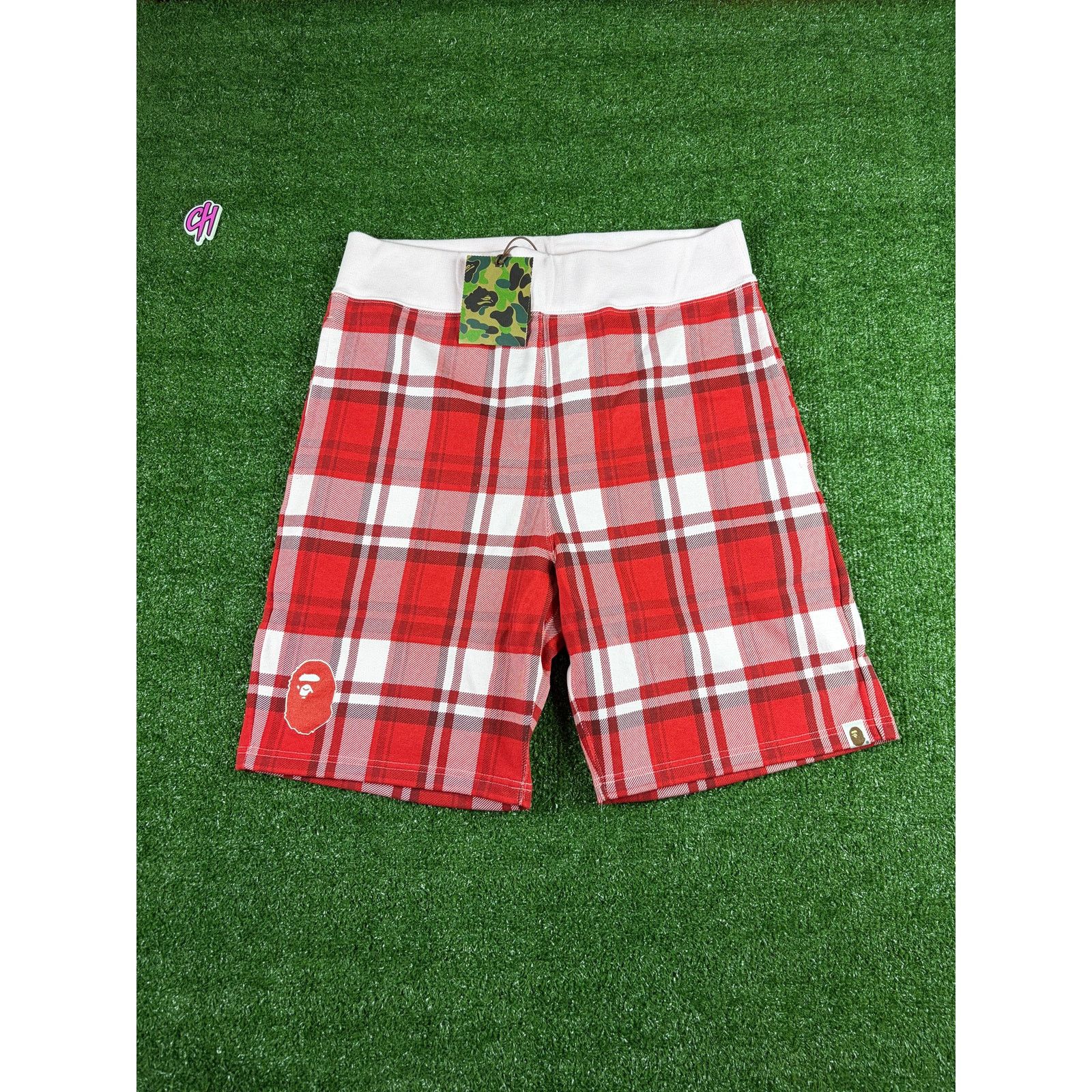 Bape BAPE London Exculsive Red Check Sweatshorts Size Medium Size US 33 - 6 Thumbnail