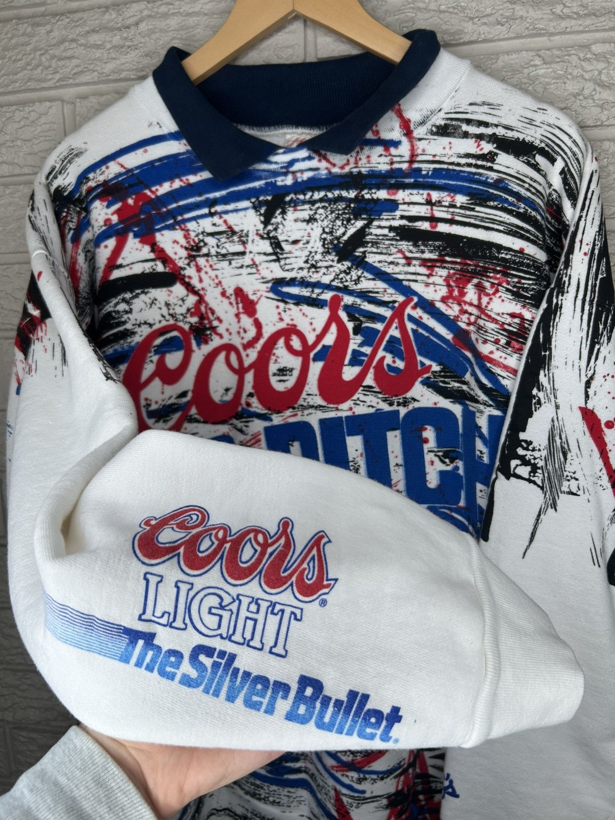 Vintage Vintage Coors Slo Pitch All Over Print Pullover Sweater Size US L / EU 52-54 / 3 - 4 Thumbnail