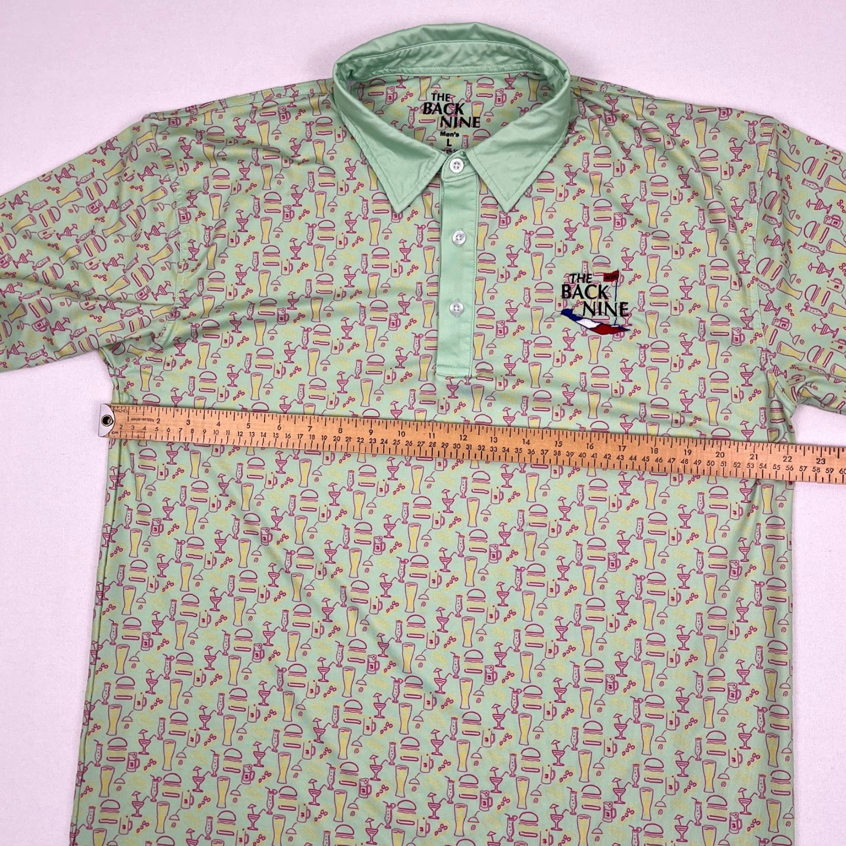 Vintage VINTAGE The Back Nine Golf Polo Shirt Mens Large Green Beer Drink Hot Dog Burger Active Size US L / EU 52-54 / 3 - 7 Thumbnail