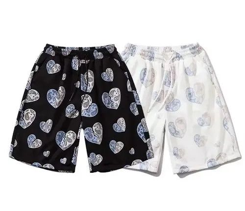 Japanese Brand 21SS Indigo Union Japan White Bandana Paisley Heart Shorts Size US 31 - 3 Thumbnail