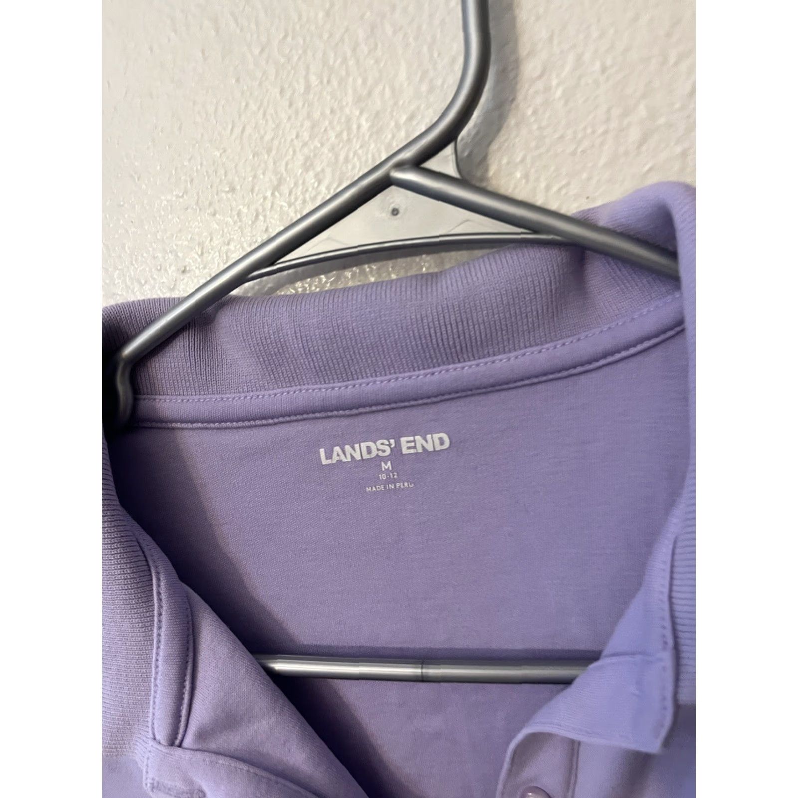 Lands' End Lands' End Polo Shirt Women Medium Purple Short Sleeve Solid Print Size M / US 6-8 / IT 42-44 - 3 Thumbnail