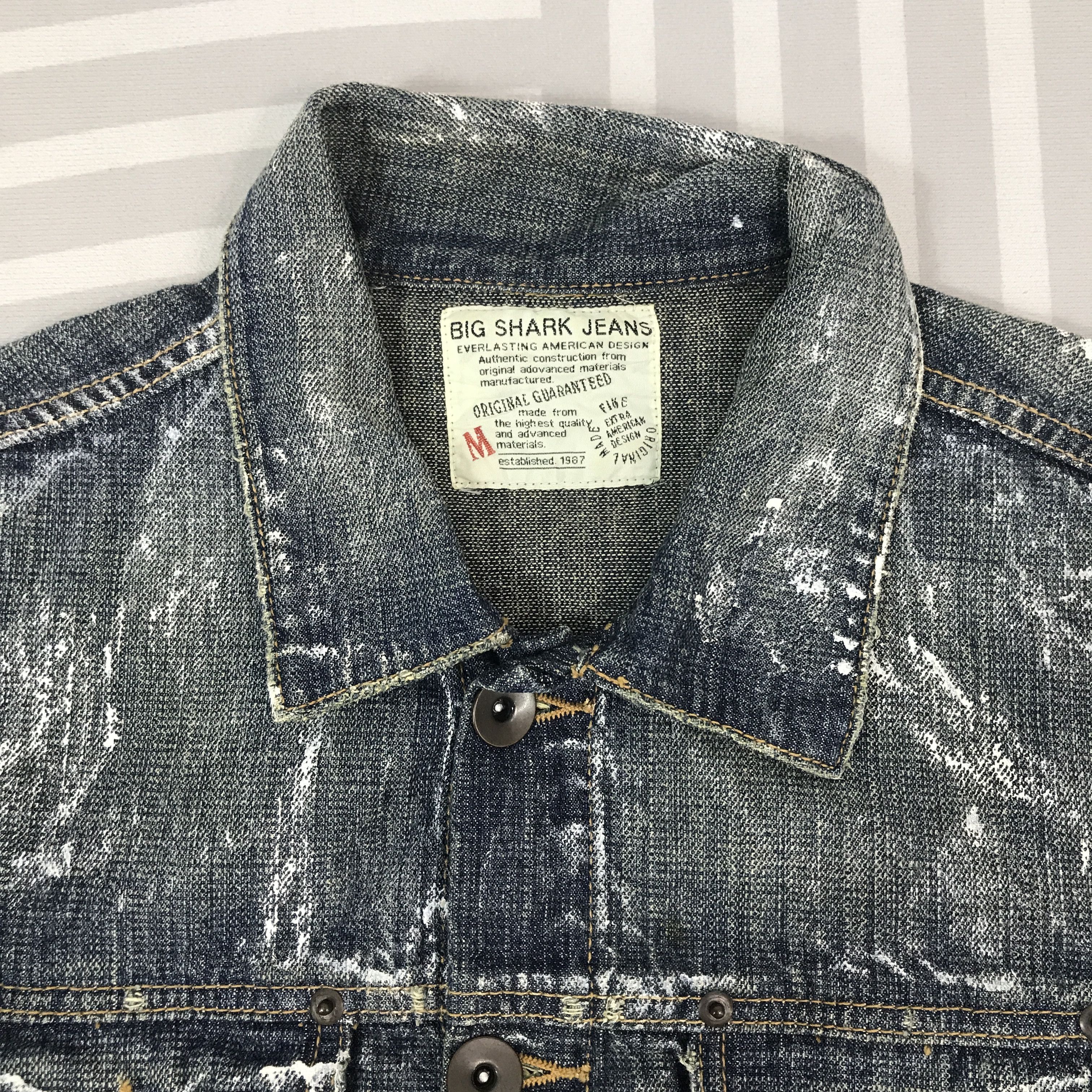 Japanese Brand × Vintage Vintage Big Shark Jeans Denim button Jacket Size US M / EU 48-50 / 2 - 8 Thumbnail