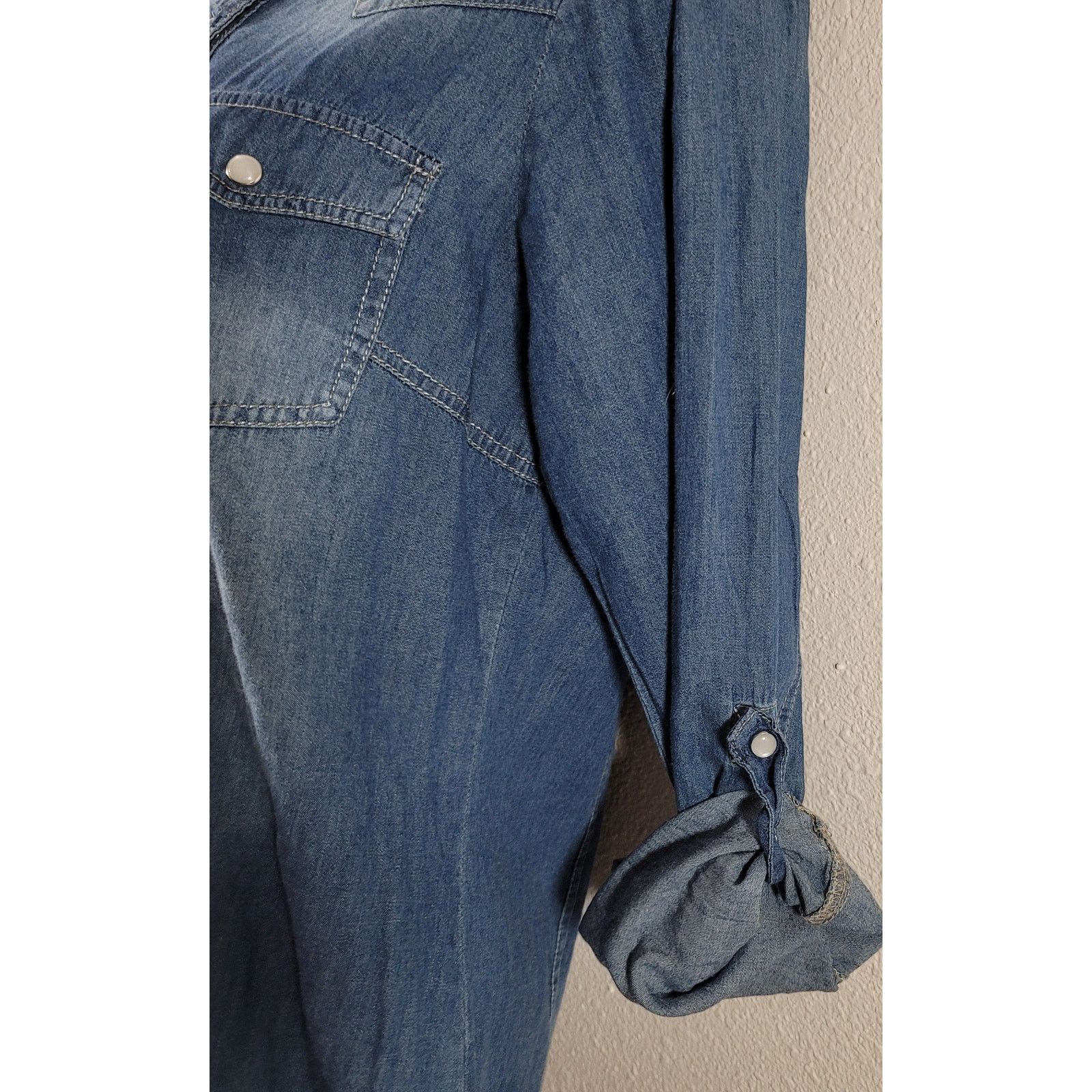 Other Love Stitch Blue Denim Stonewashed Button Up Top Small Size S / US 4 / IT 40 - 7 Thumbnail