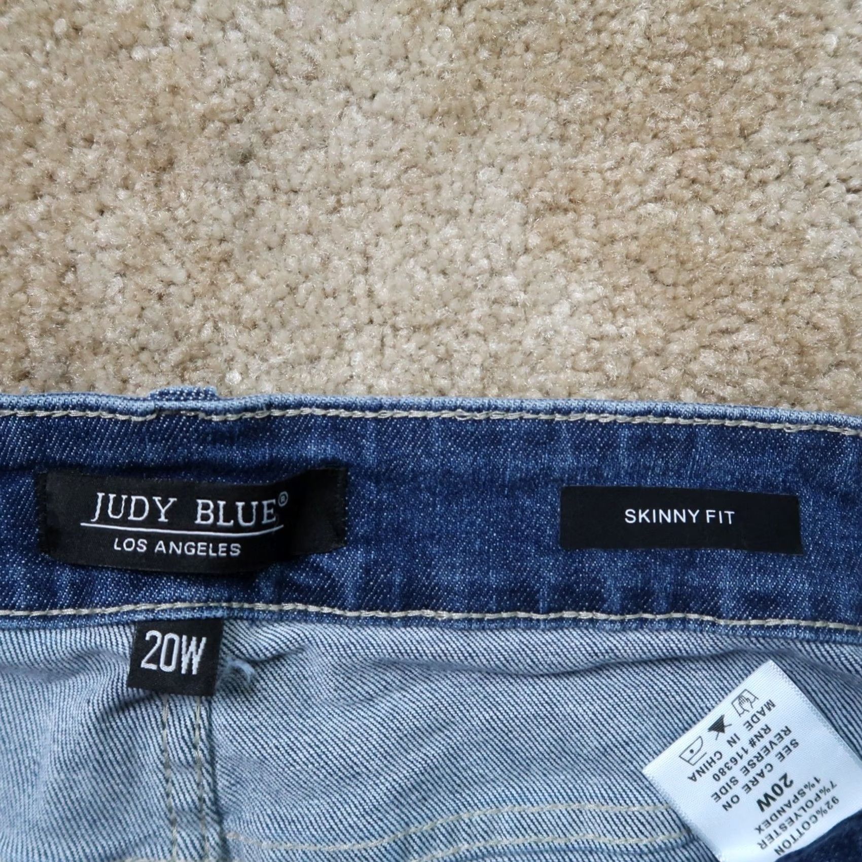 Vintage Judy Blue Skinny High Rise Jeans Women's 20W Blue Denim Stretch Gold 5-Pocket Slim Flagship? Size 42" / US 20 - 4 Thumbnail