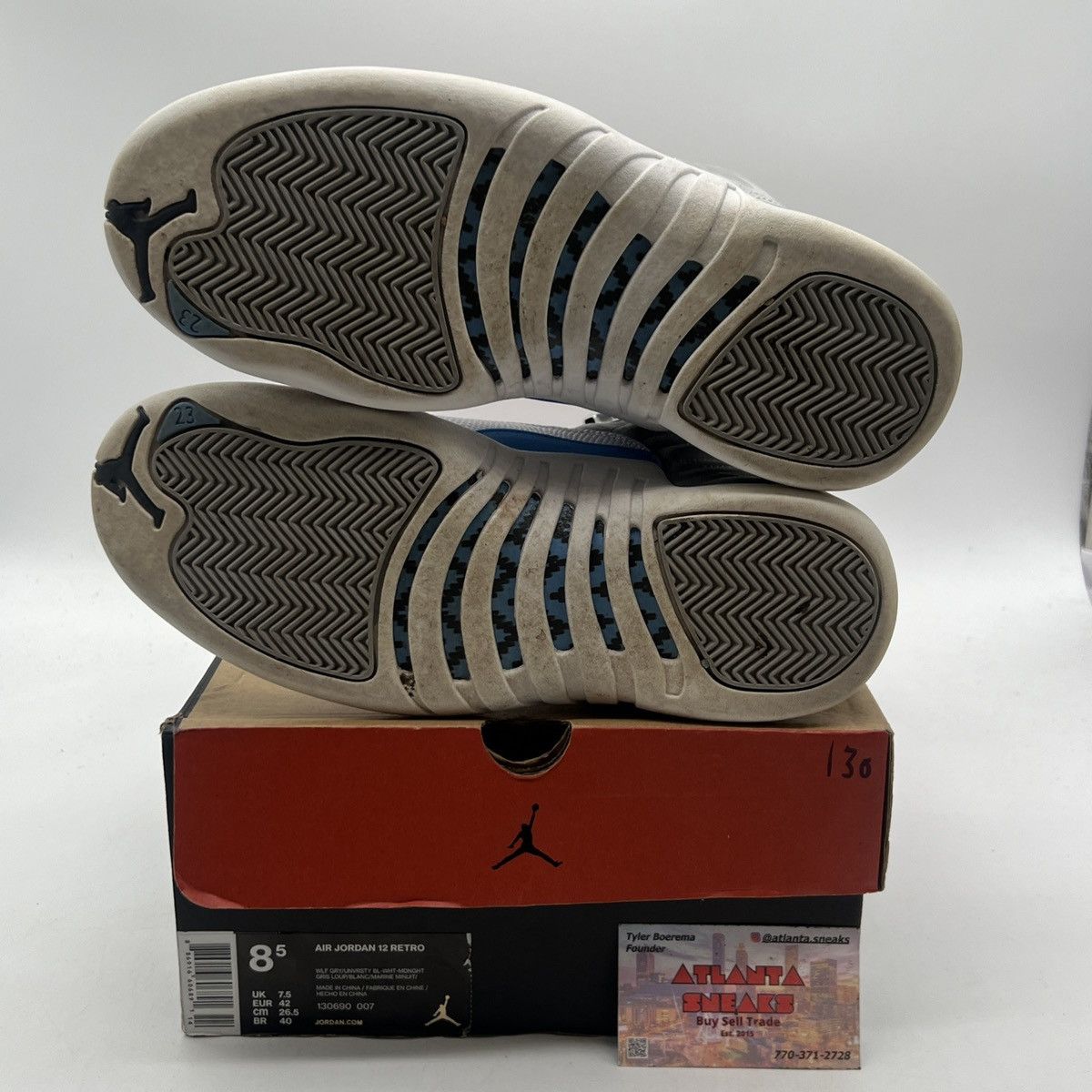 Jordan Brand Air Jordan 12 grey university blue Size US 8.5 / EU 41-42 - 8 Thumbnail