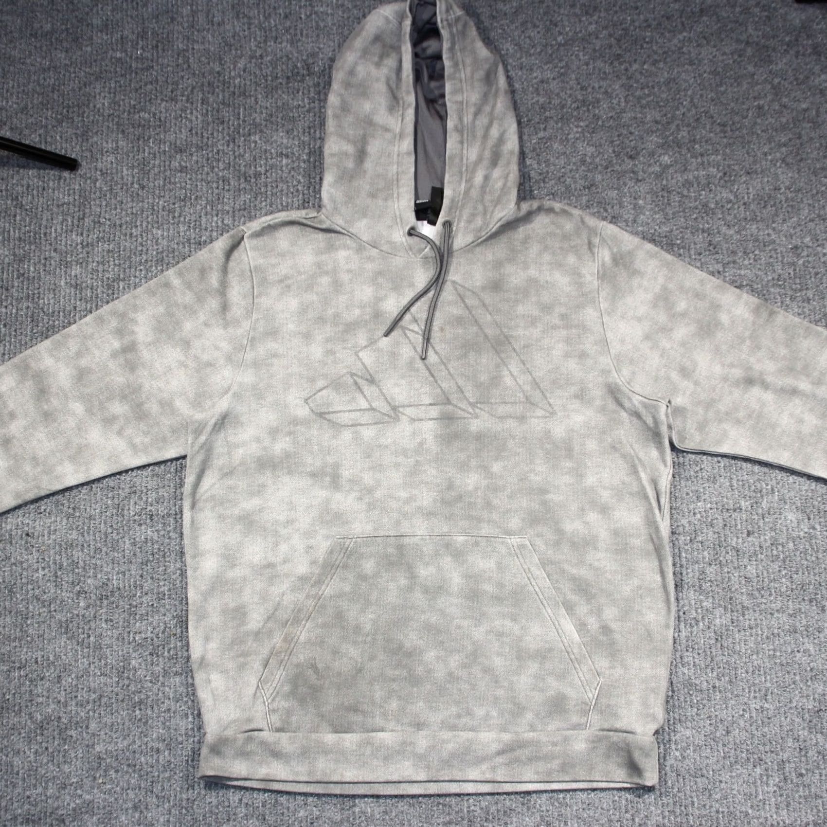 Adidas Adidas Hoodie Mens Medium Gray Acid Wash Sports Activewear Drawstrings Stretch Shirt Size US M / EU 48-50 / 2 - 2 Thumbnail