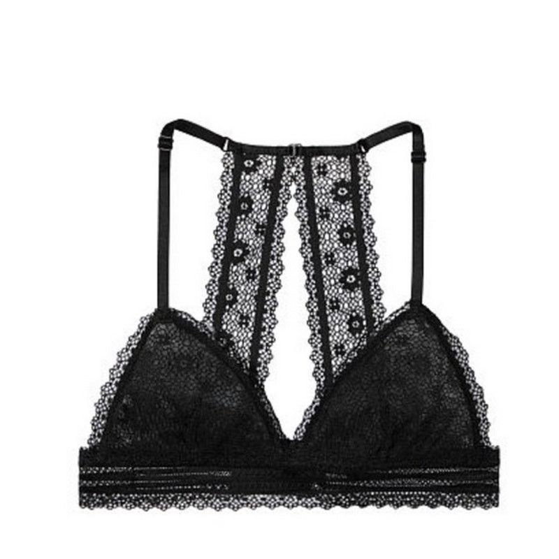 Victoria's Secret Victorias Secret Black Lace Racerback Bralette Size L Size ONE SIZE - 3 Thumbnail