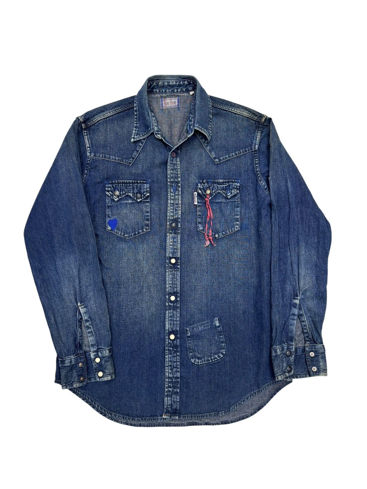 Blue Blue Japan BLUE BLUE JAPAN 🇯🇵 DOUBLE POCKET WESTERN DENIM SHIRT Size US M / EU 48-50 / 2 - 1 Thumbnail