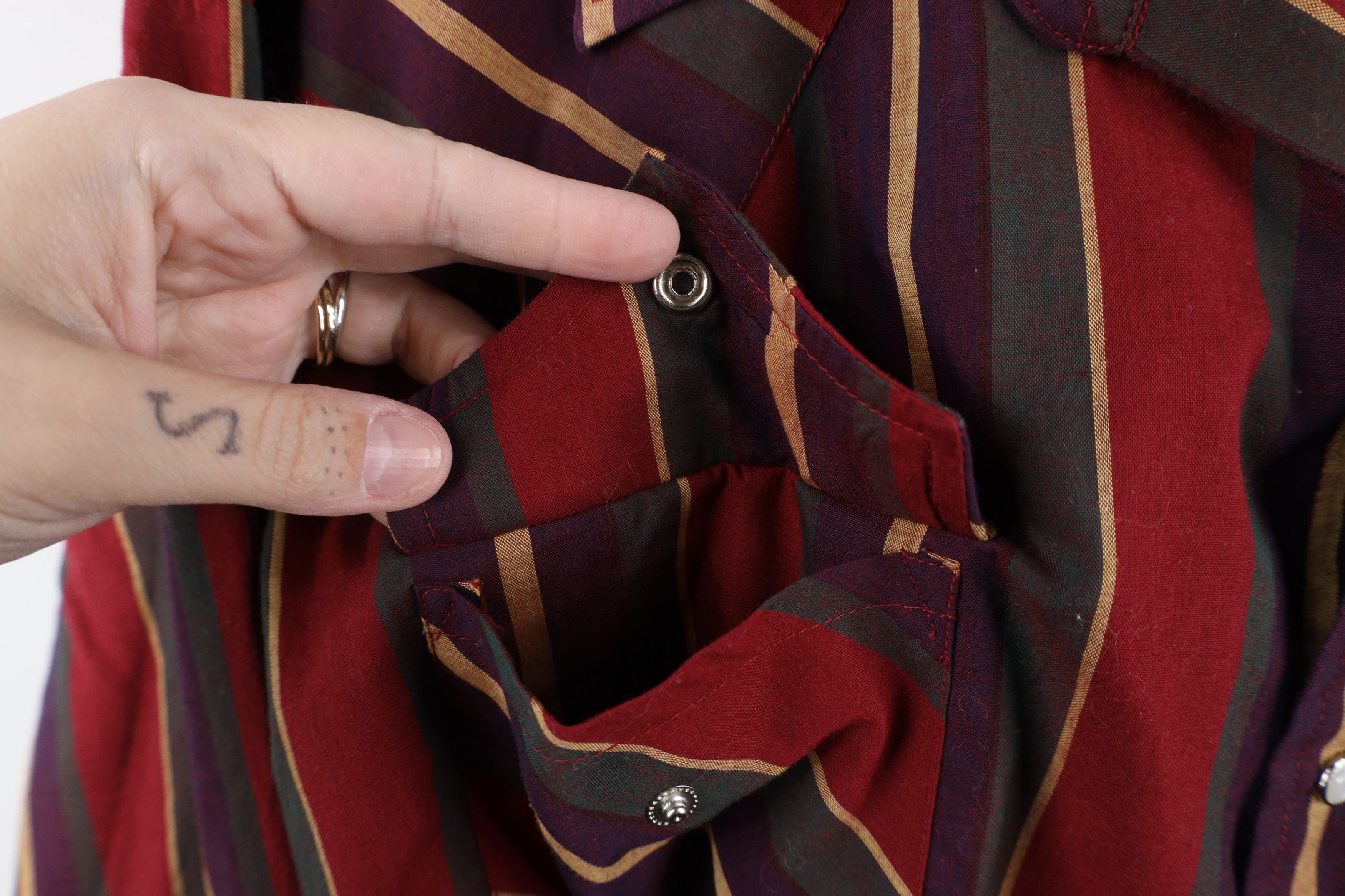 Vintage Vintage 90s Rockabilly Rainbow Striped Western Button Shirt Size US XXL / EU 58 / 5 - 4 Thumbnail