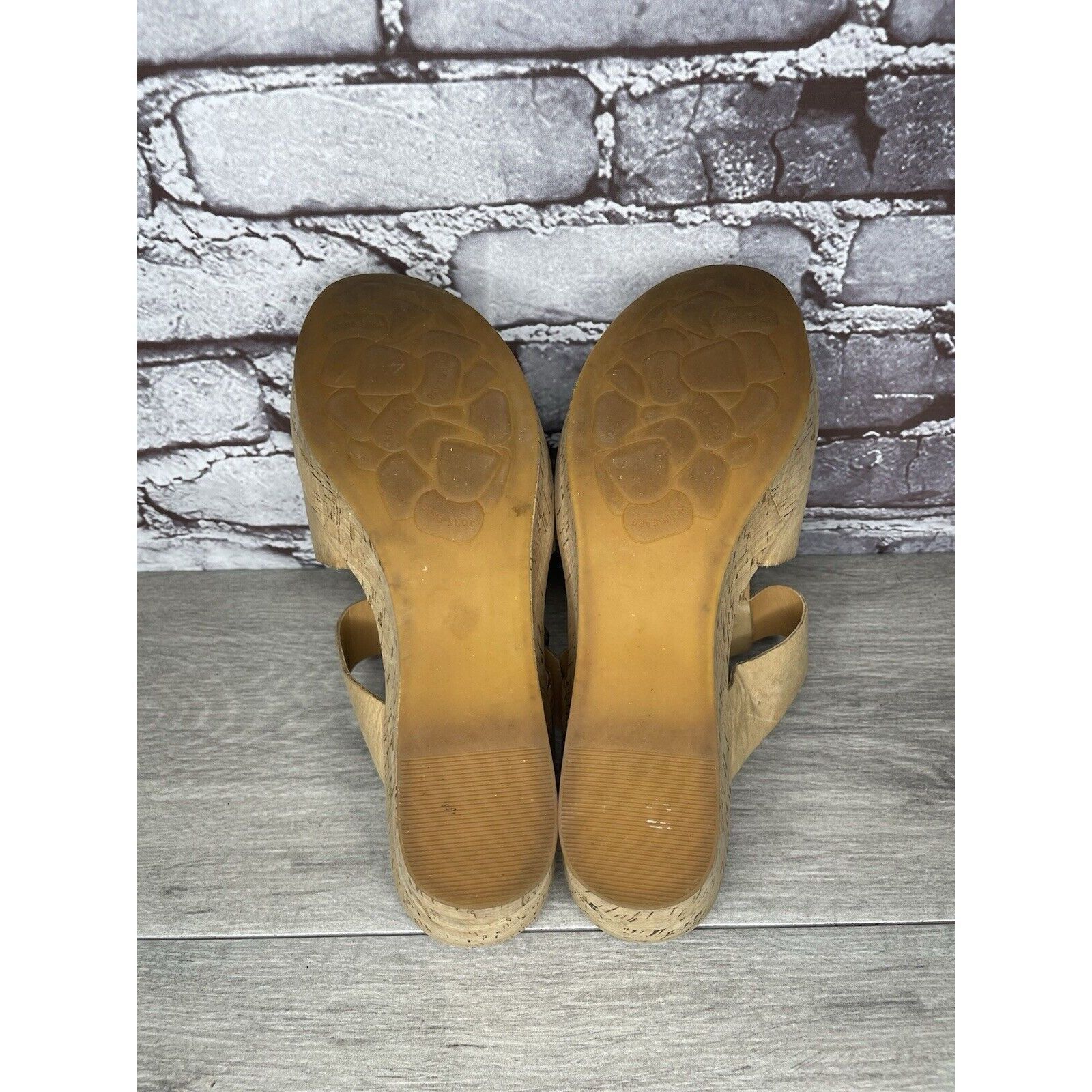 Other Kork Ease Tan Leather Cork Platform Strap High Wedge Sandals Size US 10 / IT 40 - 15 Thumbnail