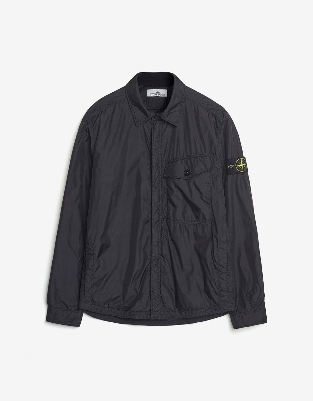 Stone Island Black Crinkle Reps R-NY Overshirt