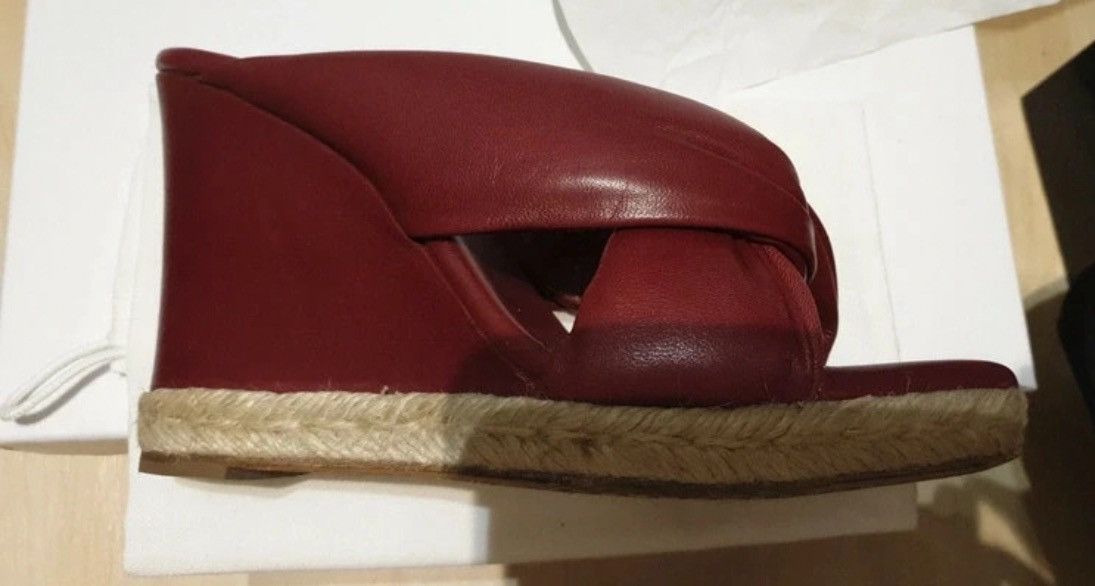 Isabel Marant Isabel Marant Bordeaux Red Leather Wedge Mules Size US 7 / IT 37 - 7 Thumbnail