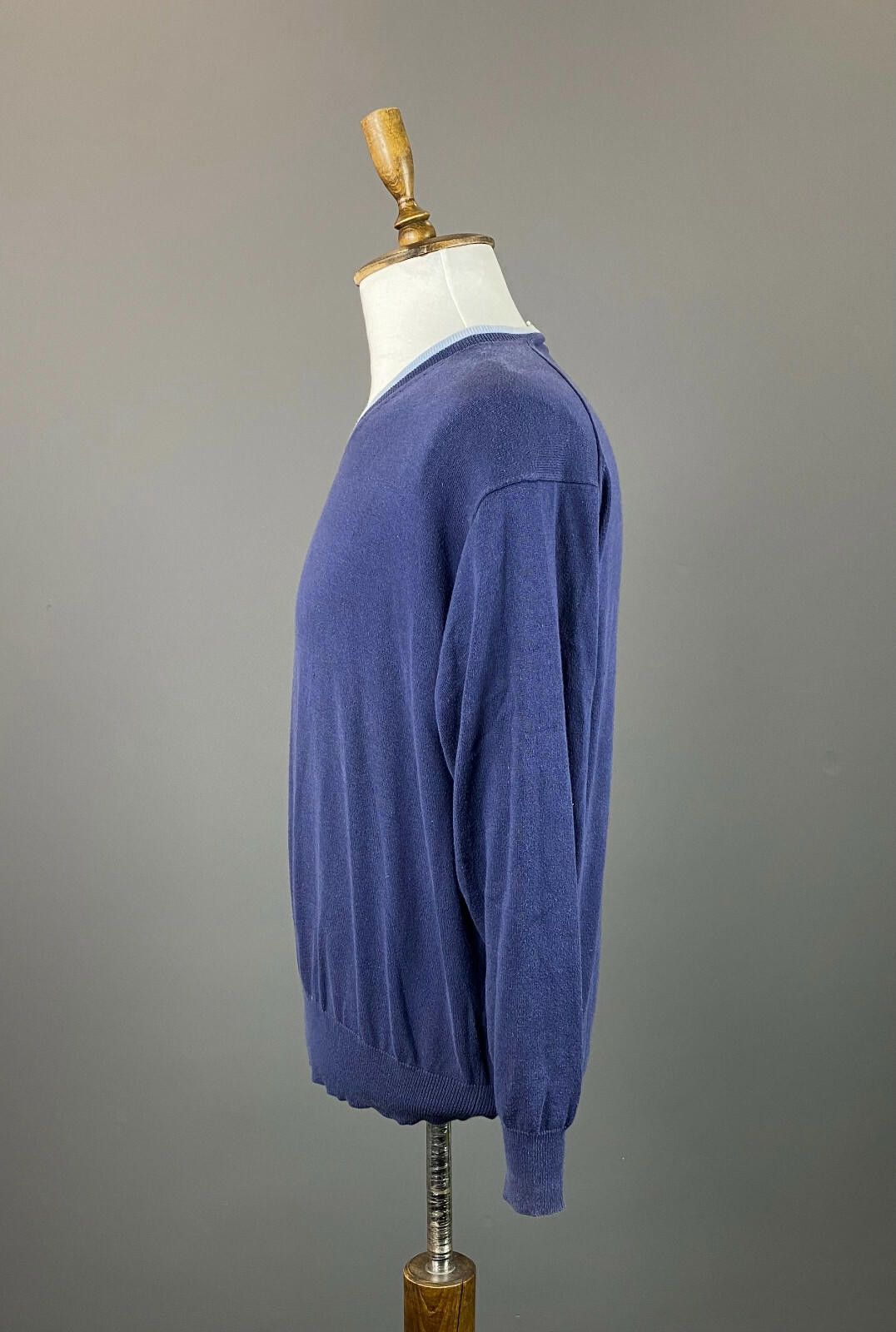 Designer Men Hackett London Blue Cotton Long Sleeve Sweater Size M Size US M / EU 48-50 / 2 - 4 Thumbnail