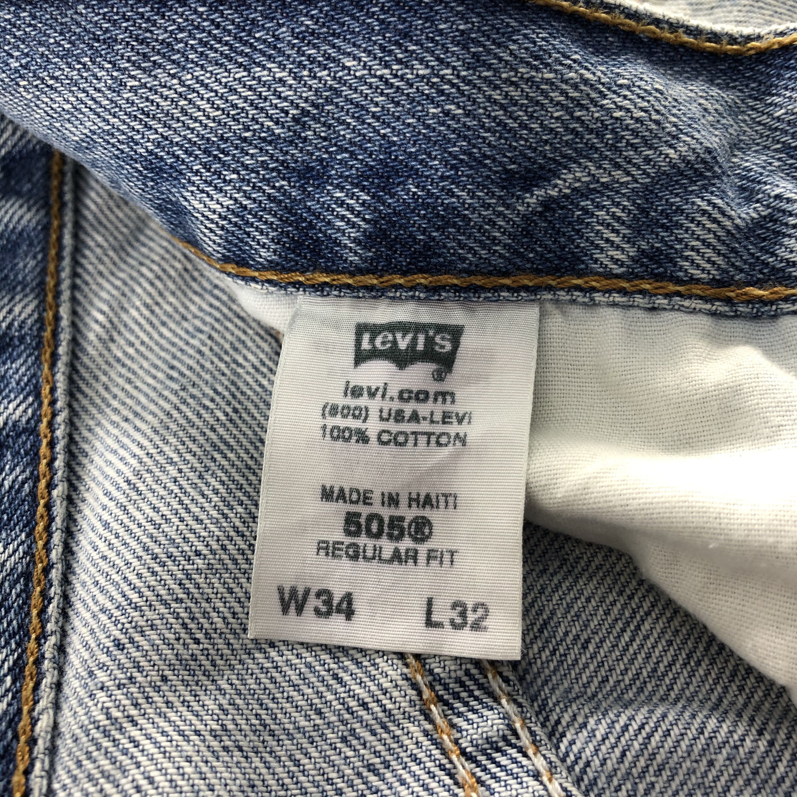 Levi's Vintage Light Wash Distress Levis 505 Jeans-J1212 Size US 33 - 10 Thumbnail