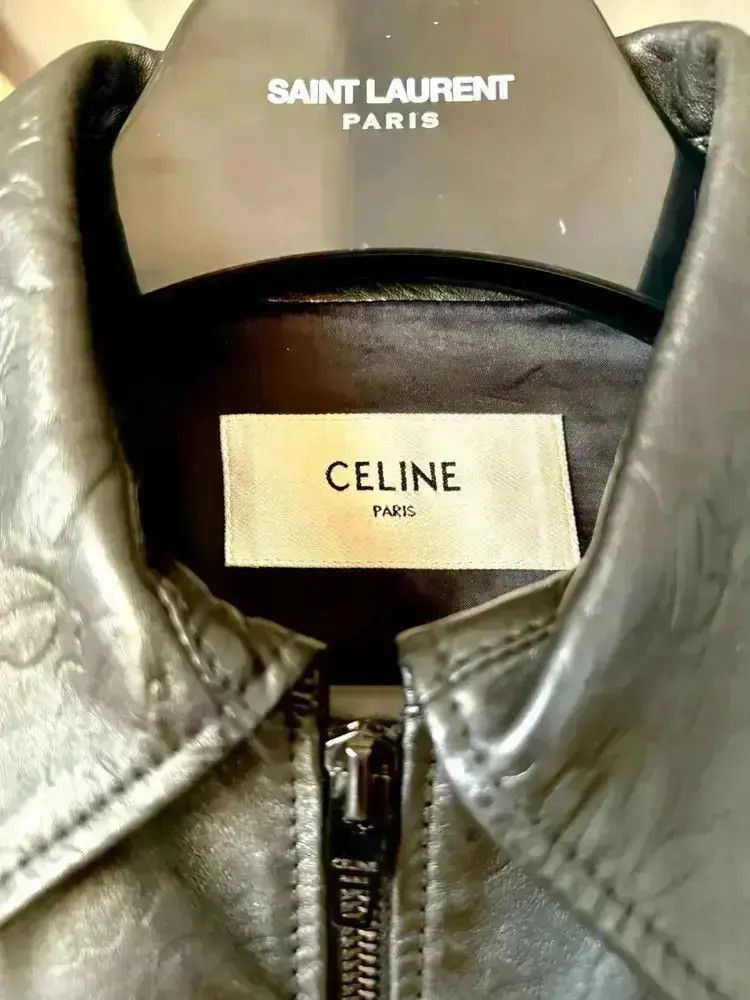 Celine Sz 46 Celine 20SS Runway Flower Pattern Leather Jacket Size US S / EU 44-46 / 1 - 4 Thumbnail