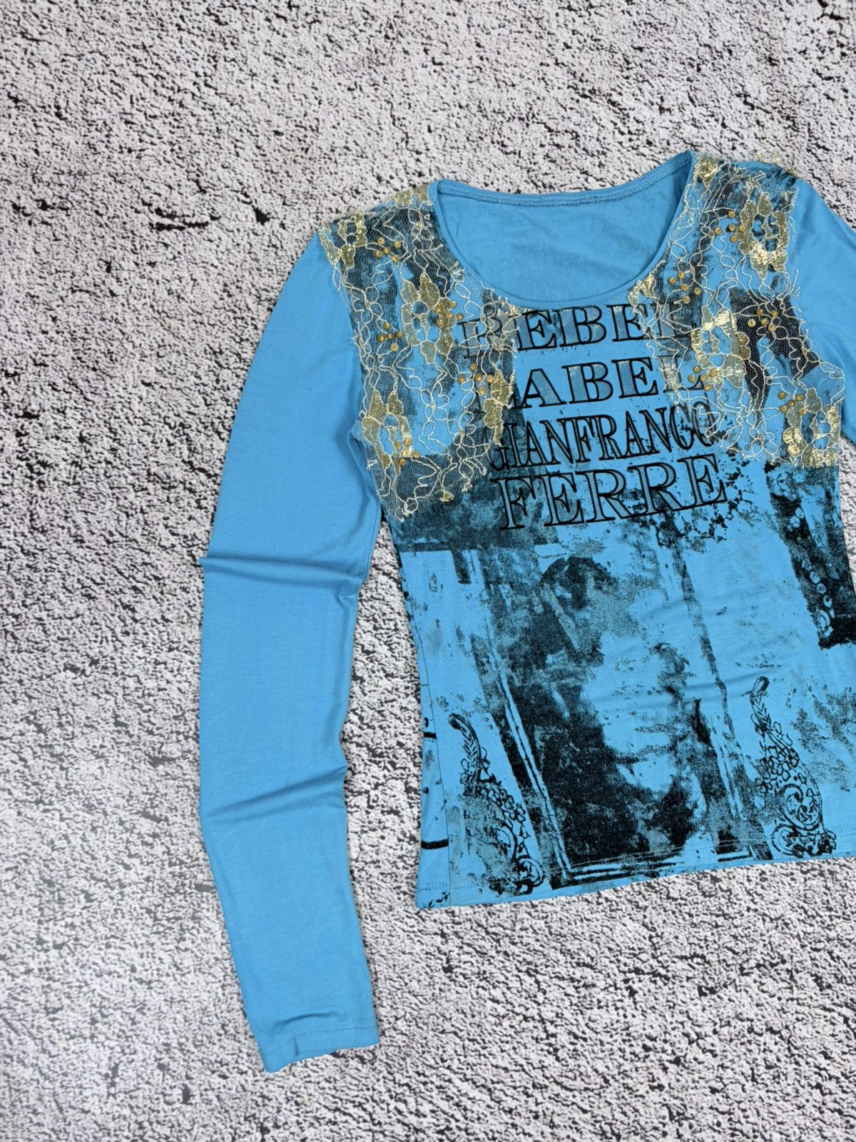 Japanese Brand Vintage Gianfranco Ferre Y2K Lace Mesh Longsleeve Size M / US 6-8 / IT 42-44 - 2 Thumbnail