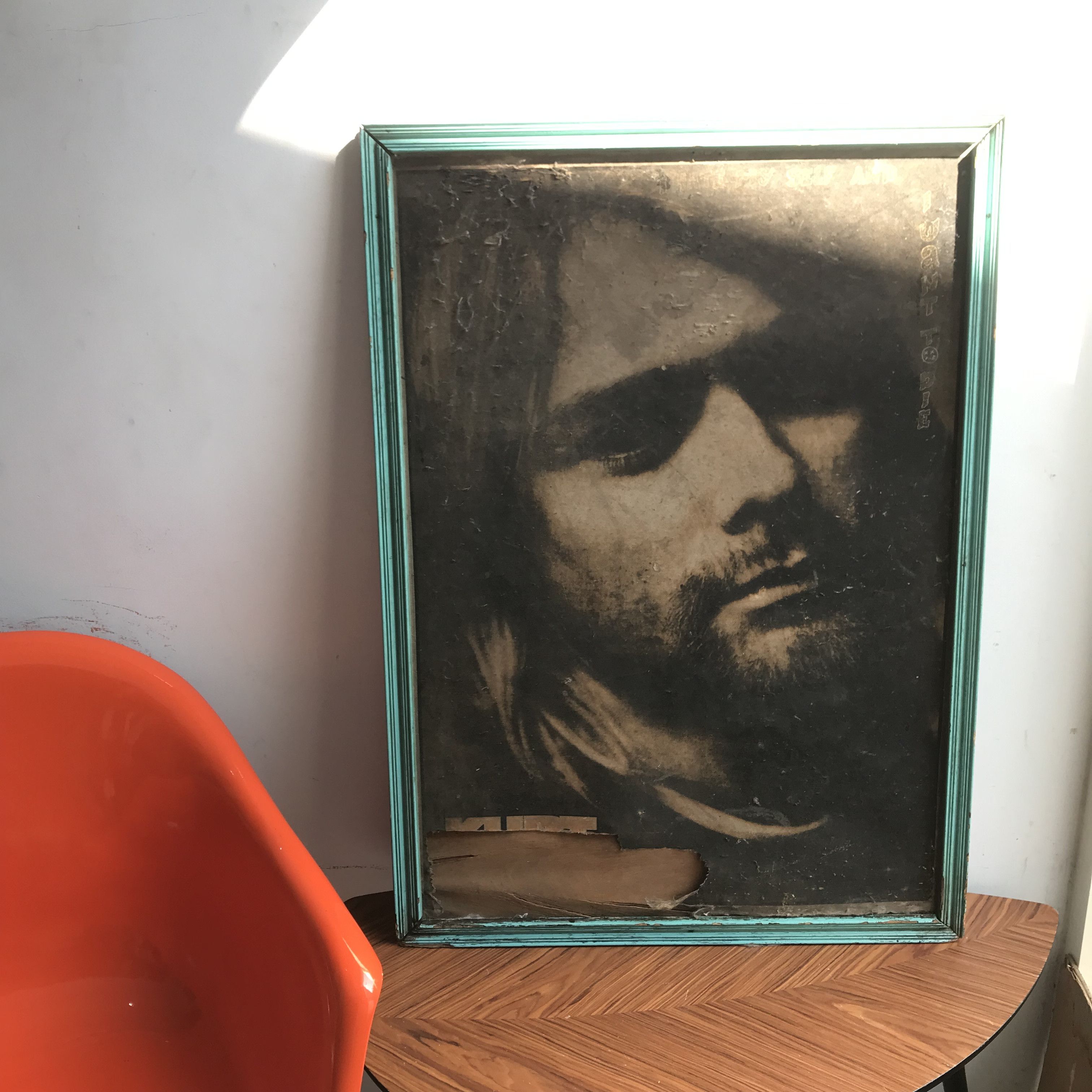Other Vintage 1990s Nirvana Kurt Cobain BIG Poster Canvas framed Size ONE SIZE - 10 Thumbnail