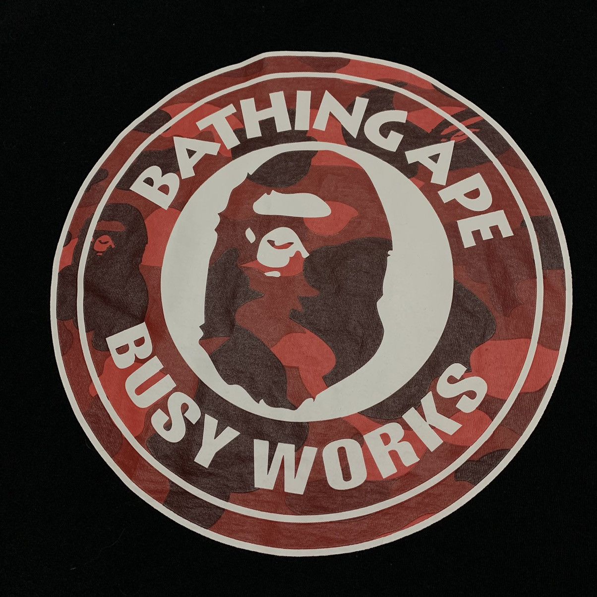 Bape Bape Large Busy Works Red Camo Black Tee A Bathing Ape Size US L / EU 52-54 / 3 - 3 Thumbnail